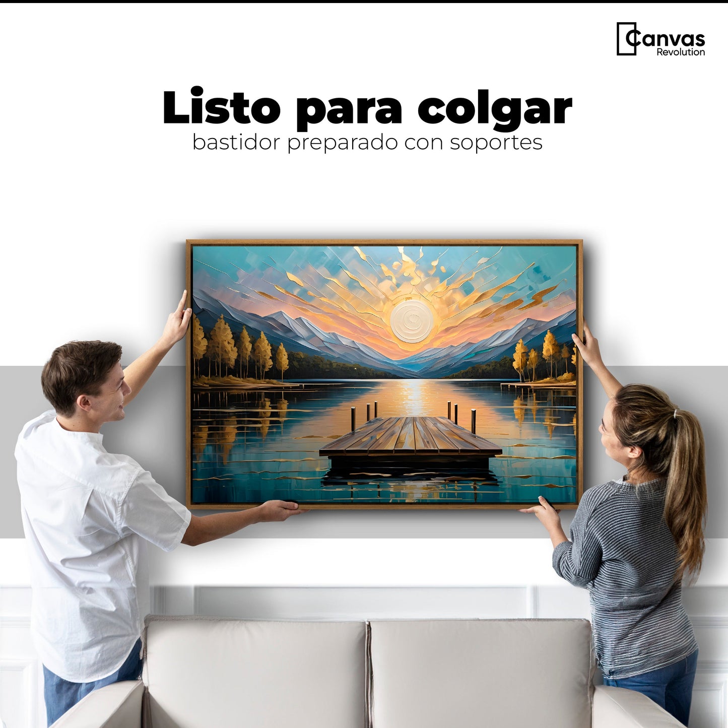 Cuadros Decorativos Canvas Revolution | Atardecer En Muelle | Colgar