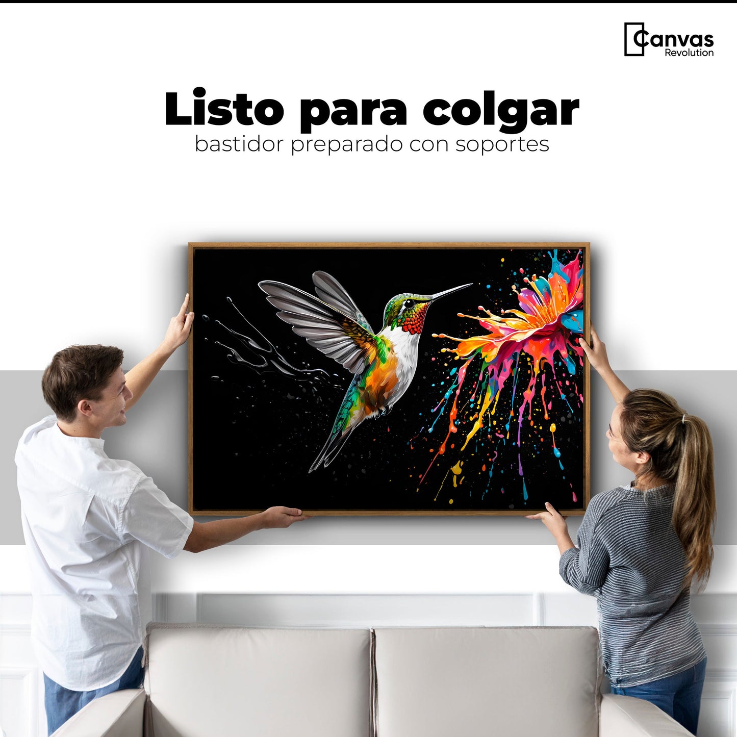 Cuadros Decorativos Canvas Revolution | Colibri Luminoso | Colgar