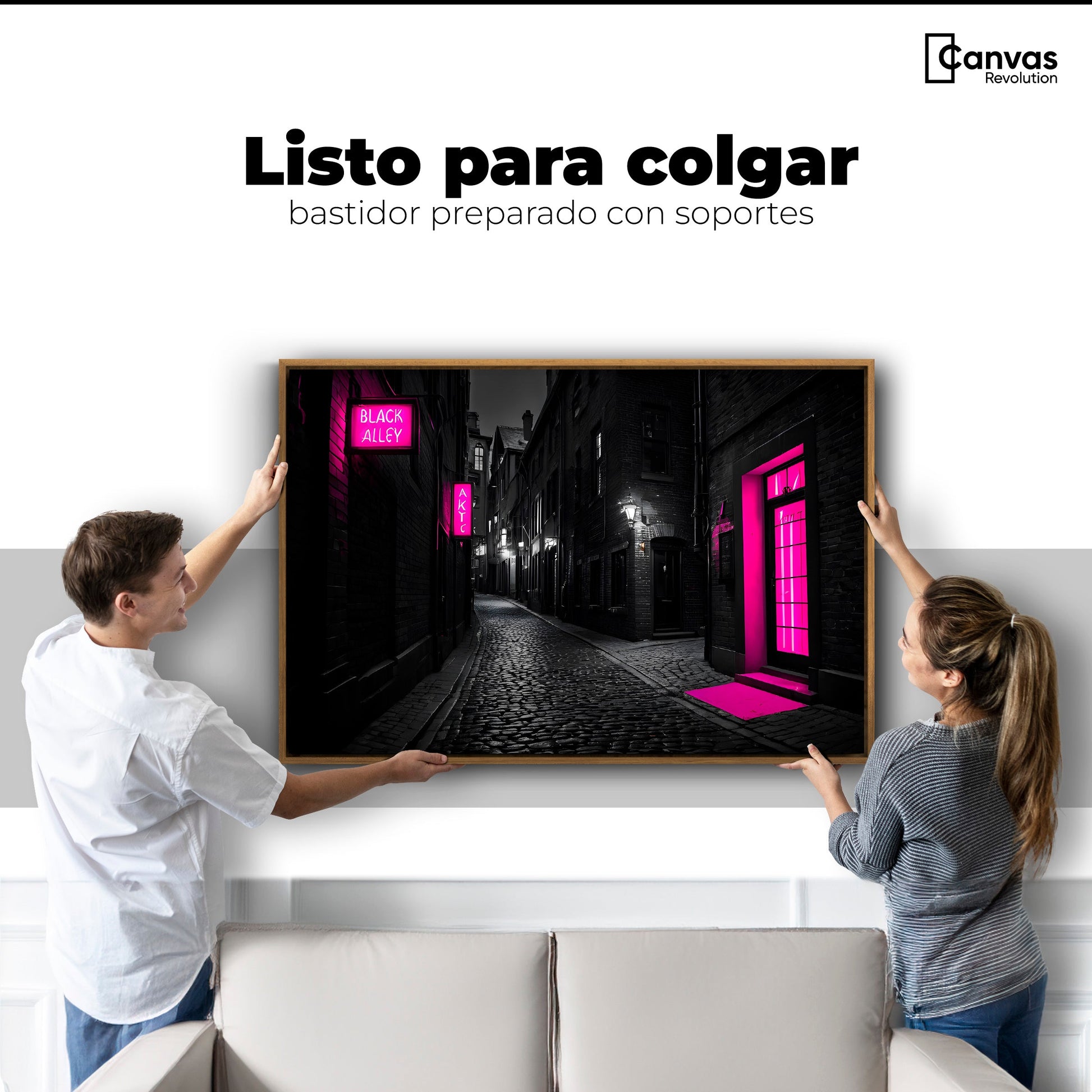 Cuadros Decorativos Canvas Revolution | Neon En La Noche | Colgar