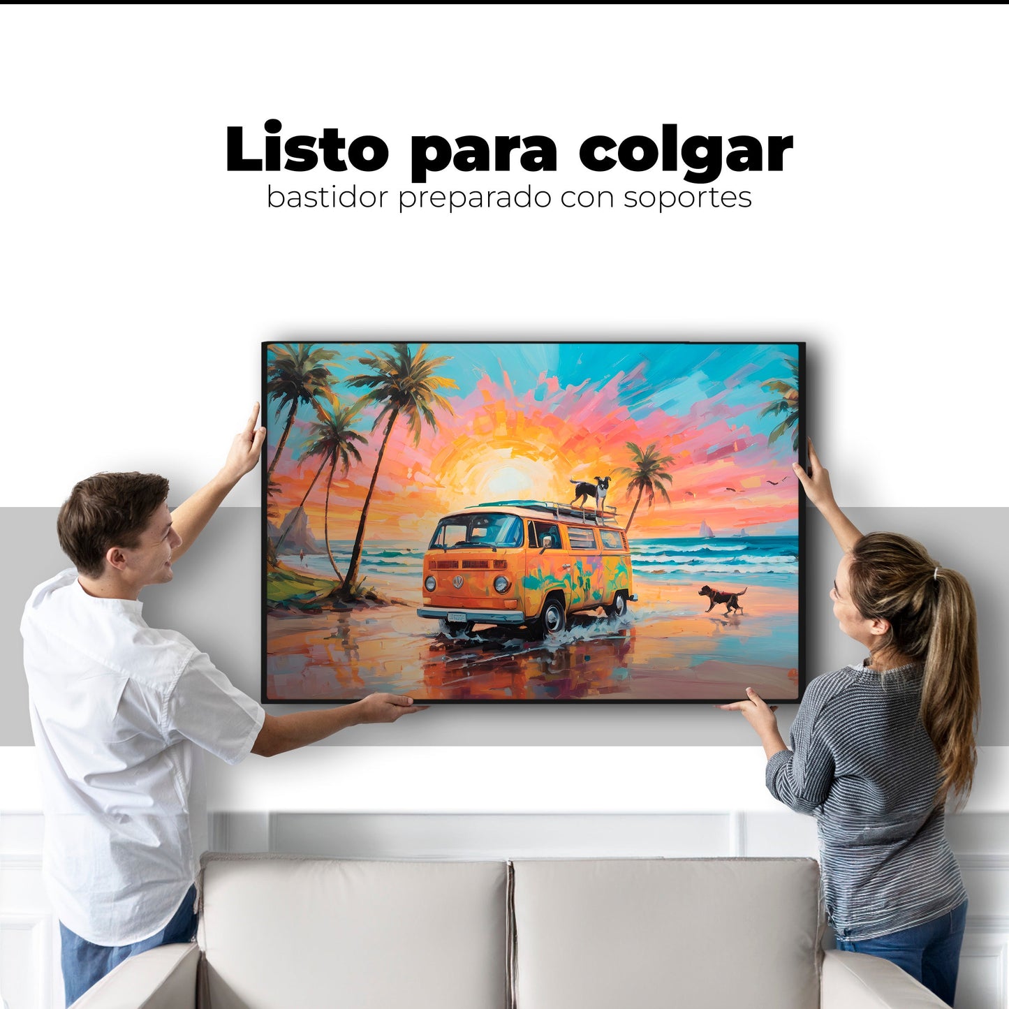 Cuadros Decorativos Canvas Revolution | Perros Playeros | Colgar