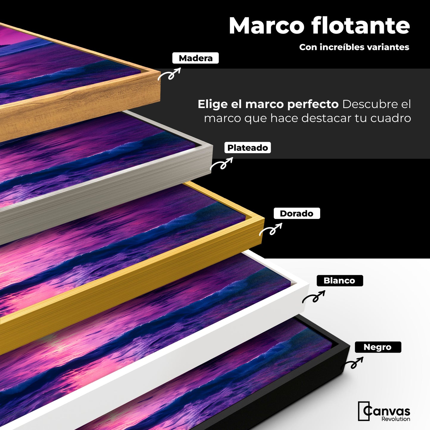 Cuadros Decorativos Canvas Revolution | Cielo Con Luna Rosa | ColoresMarco