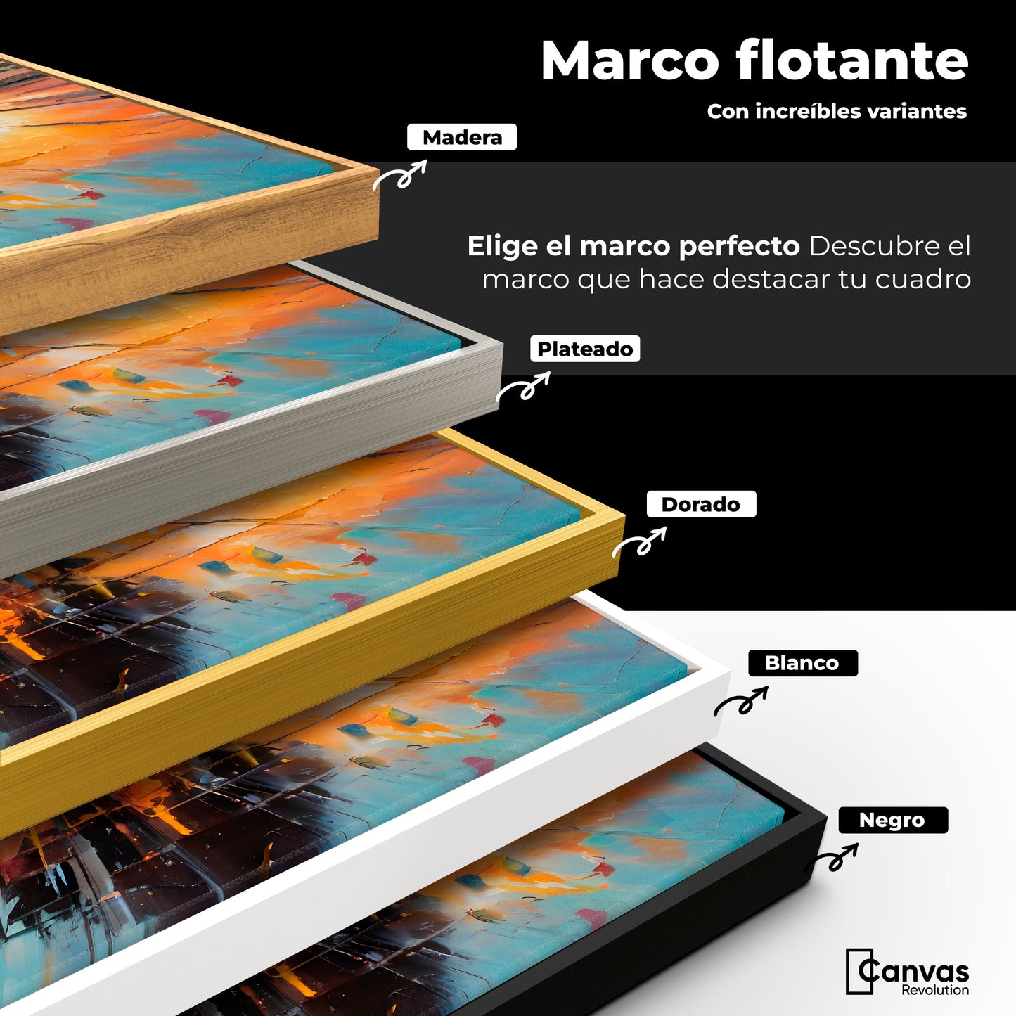 Cuadros Decorativos Canvas Revolution | Cromatismo Aereo | ColoresMarco