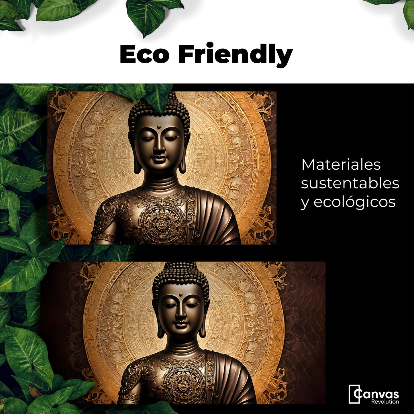 Cuadros Decorativos Canvas Revolution | Buda Astral Dorado | EcoFriendly