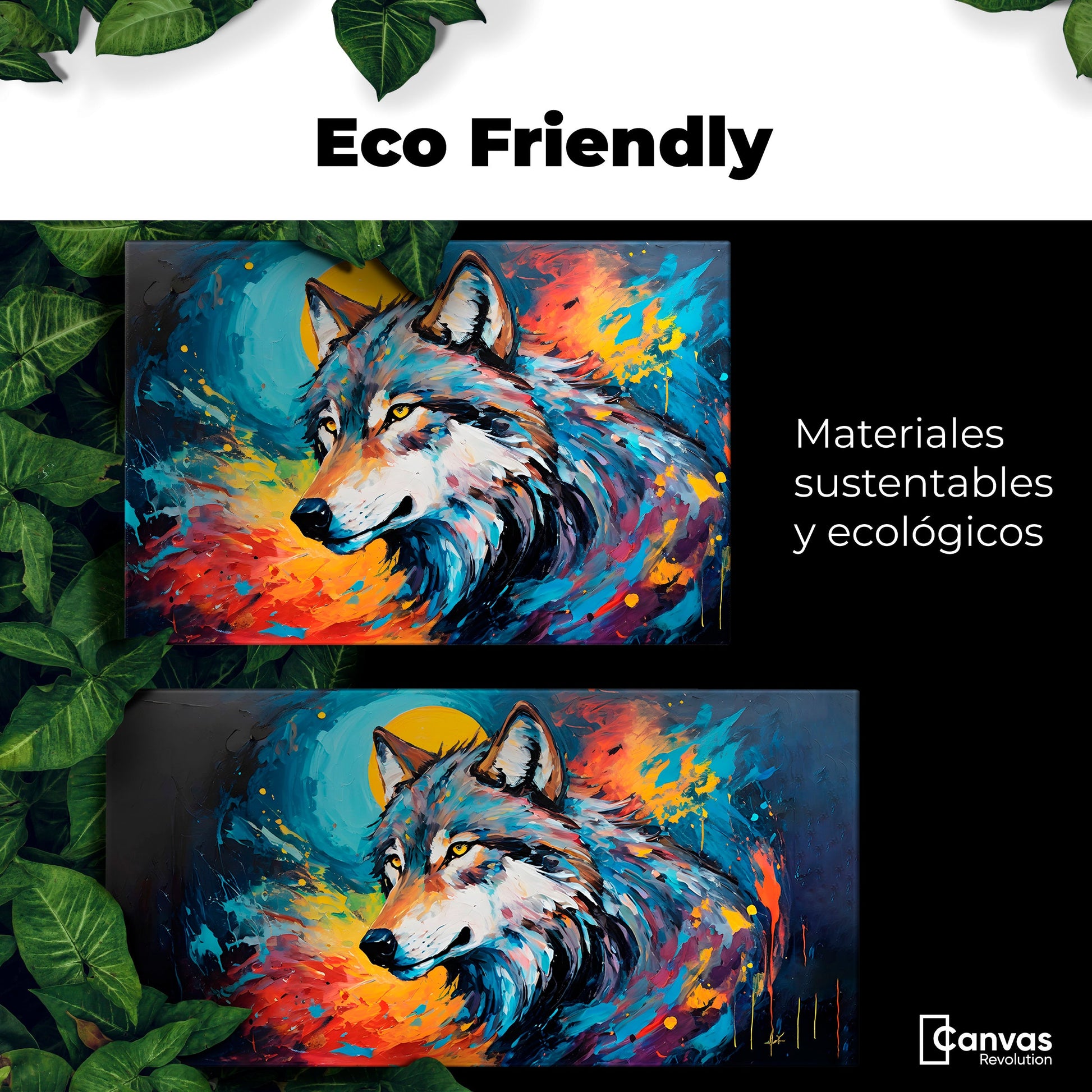 Cuadros Decorativos Canvas Revolution | lobo-splash-color | EcoFriendly