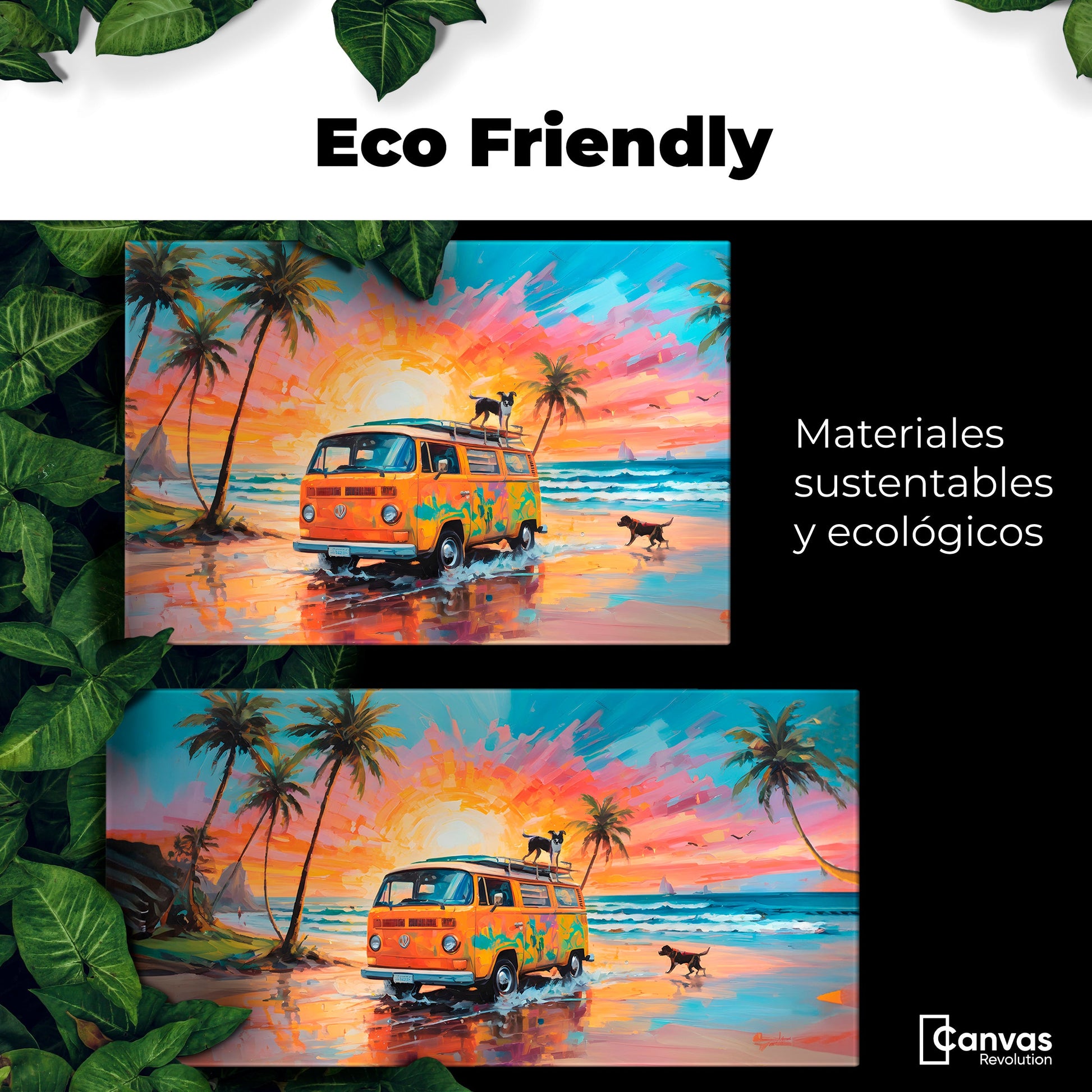 Cuadros Decorativos Canvas Revolution | Perros Playeros | EcoFriendly