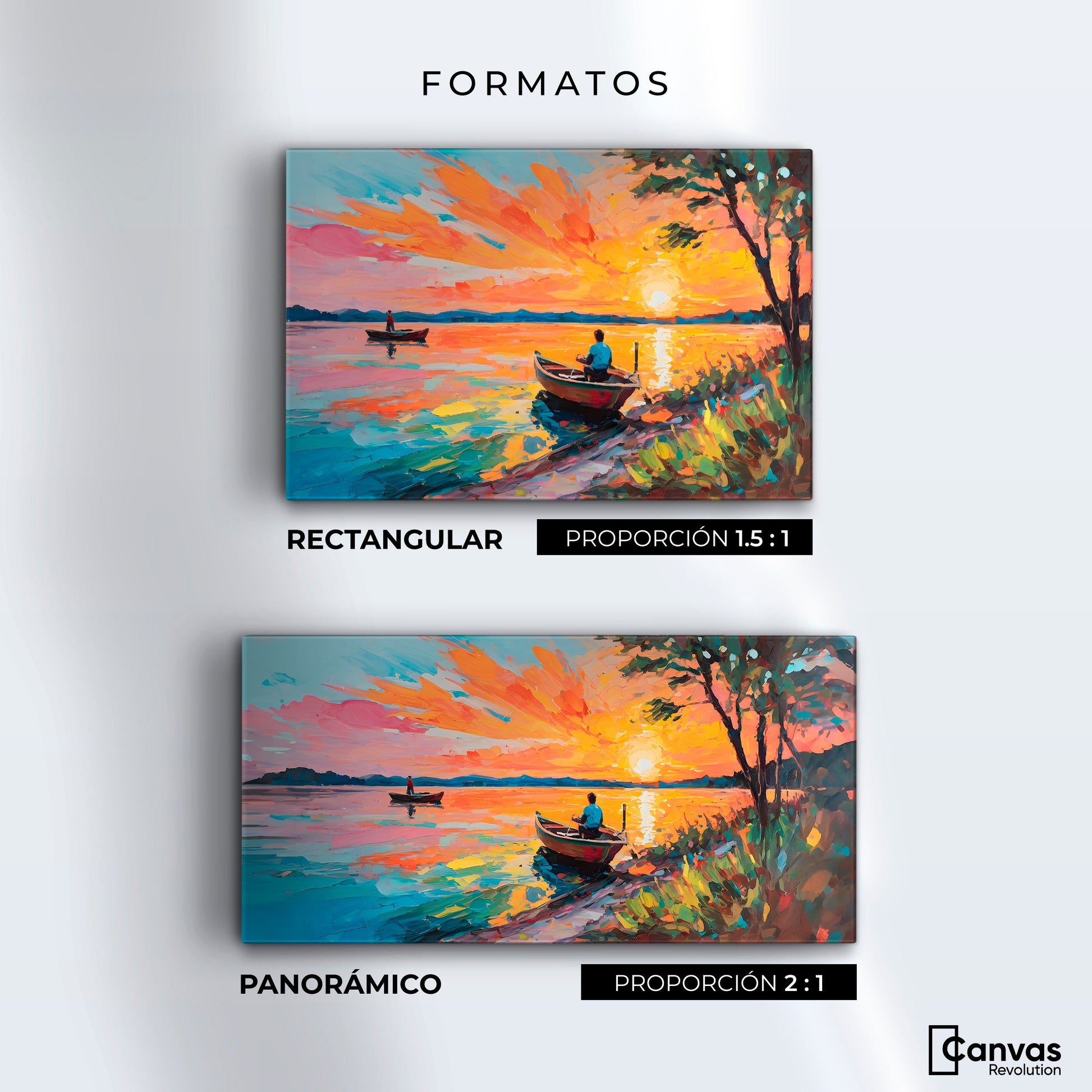 Cuadros Decorativos Canvas Revolution | Atardecer Lago | Formatos