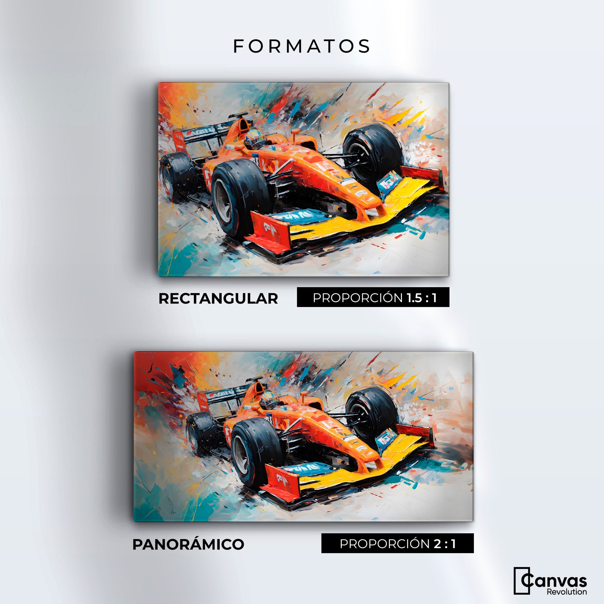 Cuadros Decorativos Canvas Revolution | F1 Carrera Colorida | Formatos