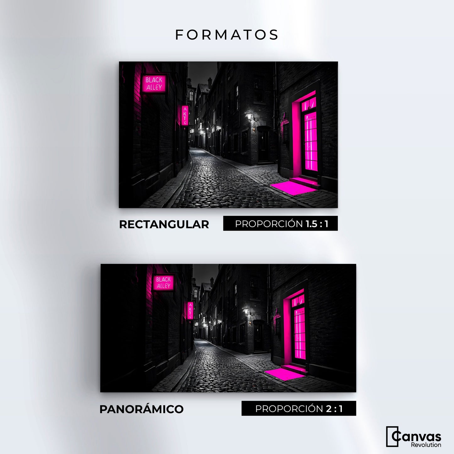 Cuadros Decorativos Canvas Revolution | Neon En La Noche | Formatos