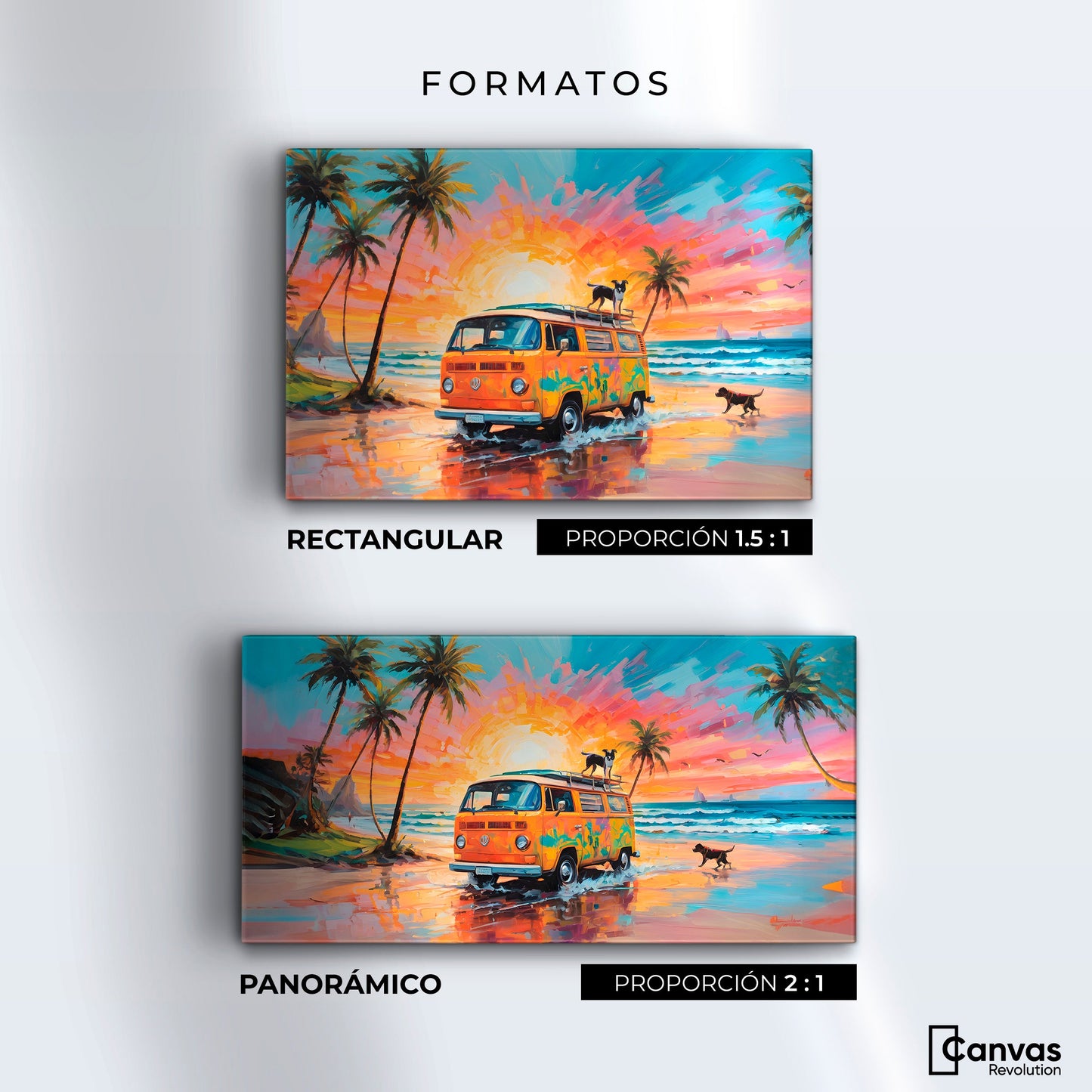 Cuadros Decorativos Canvas Revolution | Perros Playeros | Formatos
