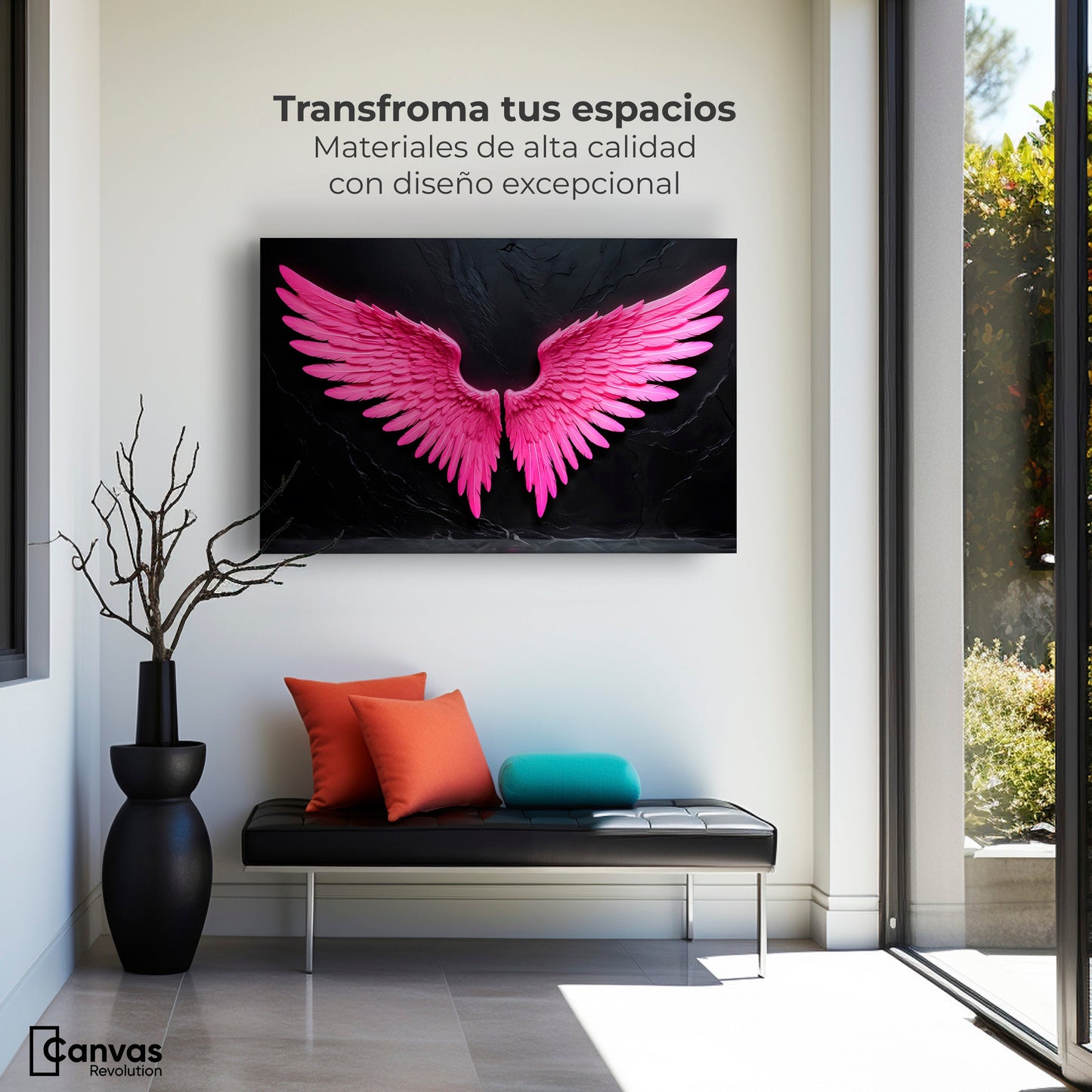 Cuadros Decorativos Canvas Revolution | Alas Angel Solar | Montaje1