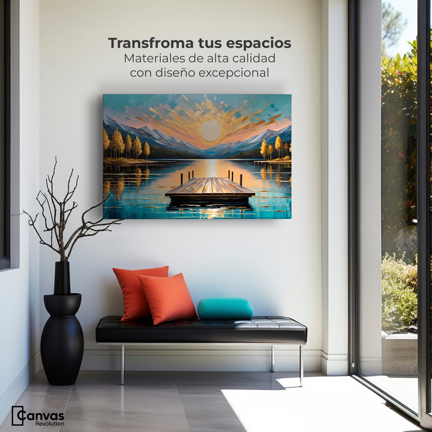 Cuadros Decorativos Canvas Revolution | Atardecer En Muelle | Montaje1