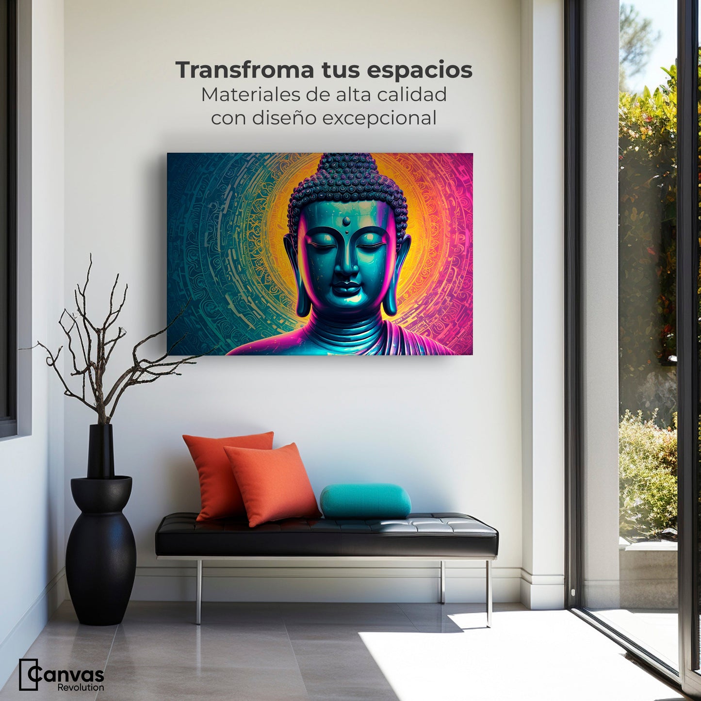 Cuadros Decorativos Canvas Revolution | Buda Sobre Universo | Montaje1