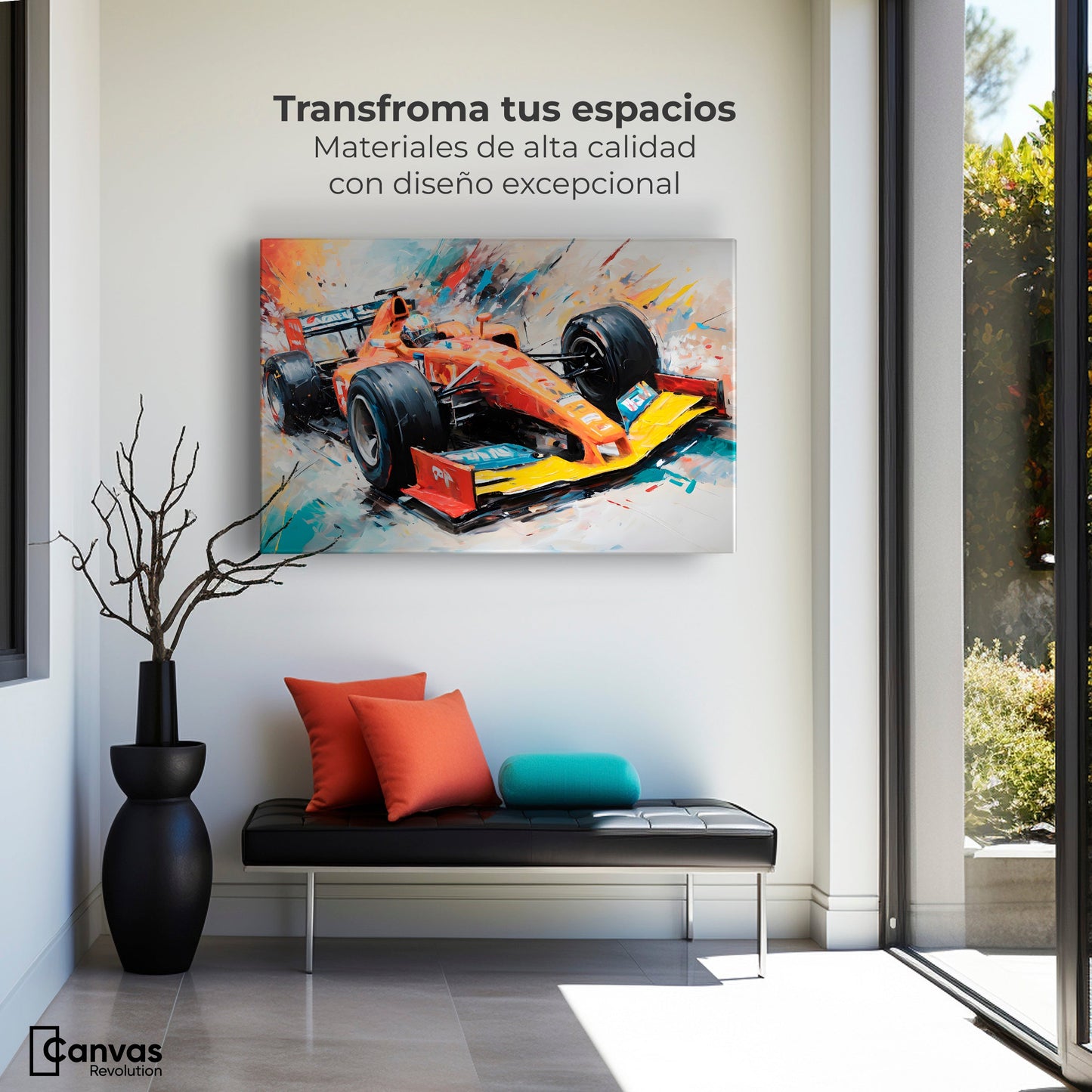 Cuadros Decorativos Canvas Revolution | F1 Carrera Colorida | Montaje1