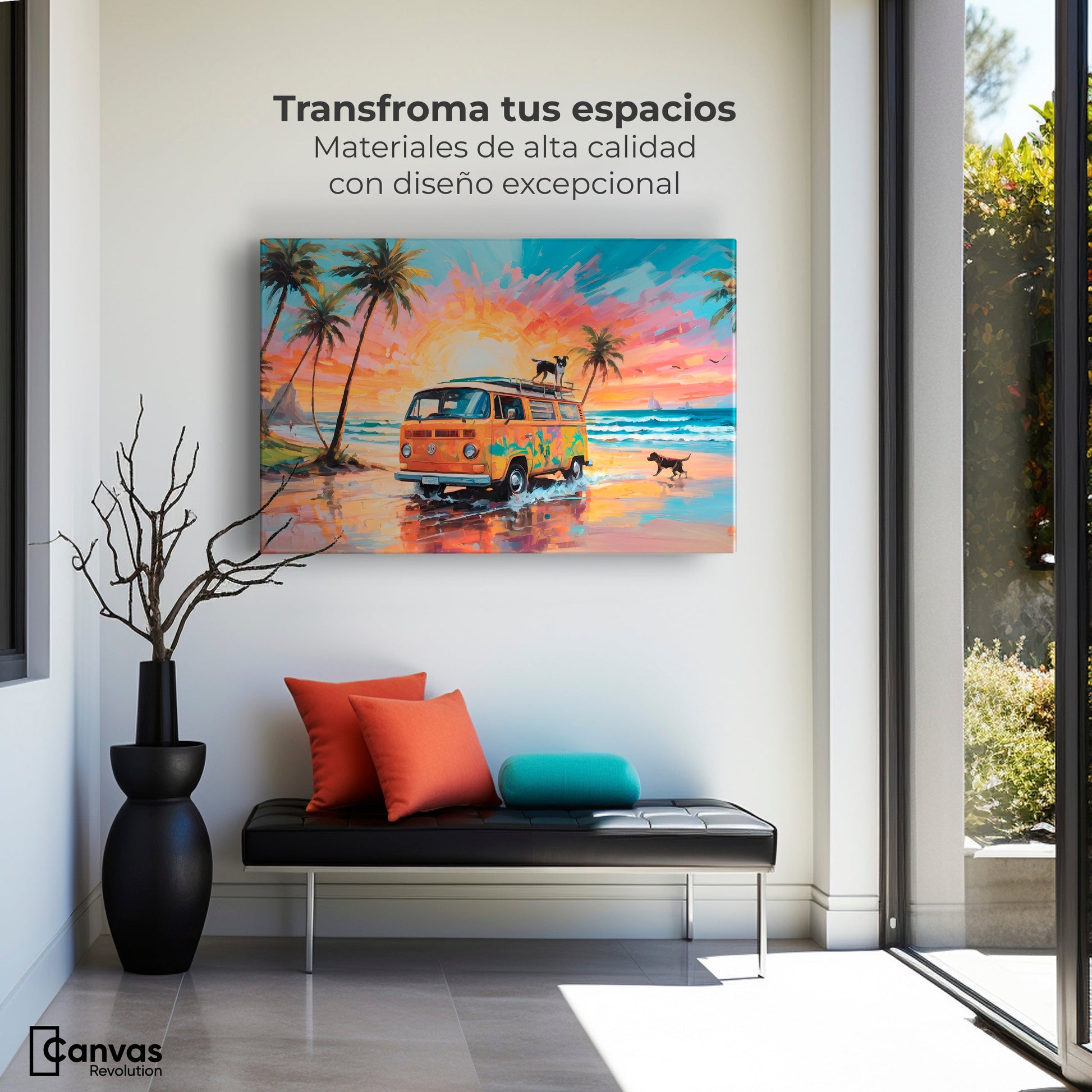 Cuadros Decorativos Canvas Revolution | Perros Playeros | Montaje1