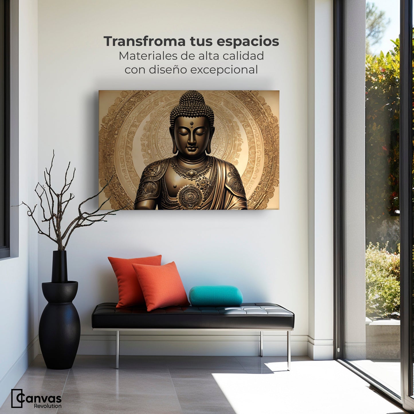 Cuadros Decorativos Canvas Revolution | Trascender Dorado | Montaje1