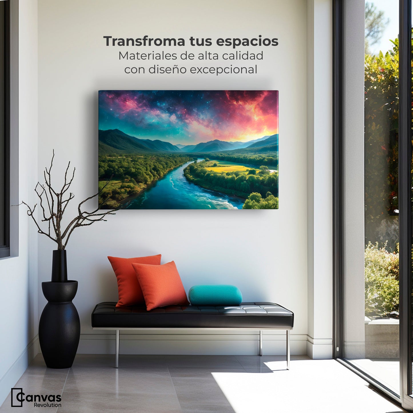 Cuadros Decorativos Canvas Revolution | Valle Rio Nebuloso | Montaje1