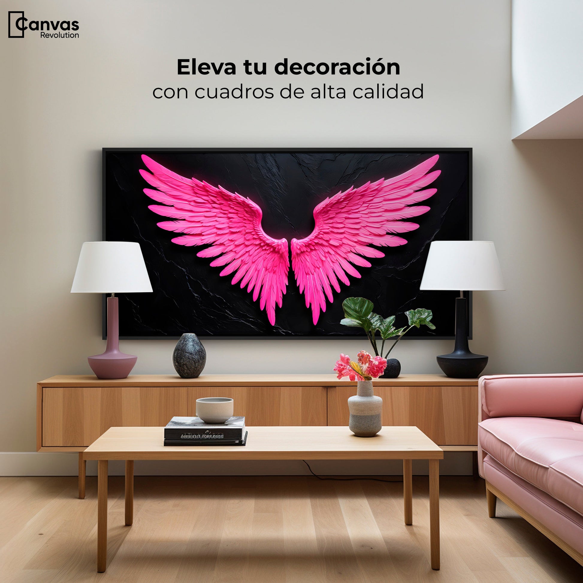 Cuadros Decorativos Canvas Revolution | Alas Angel Solar | Montaje2