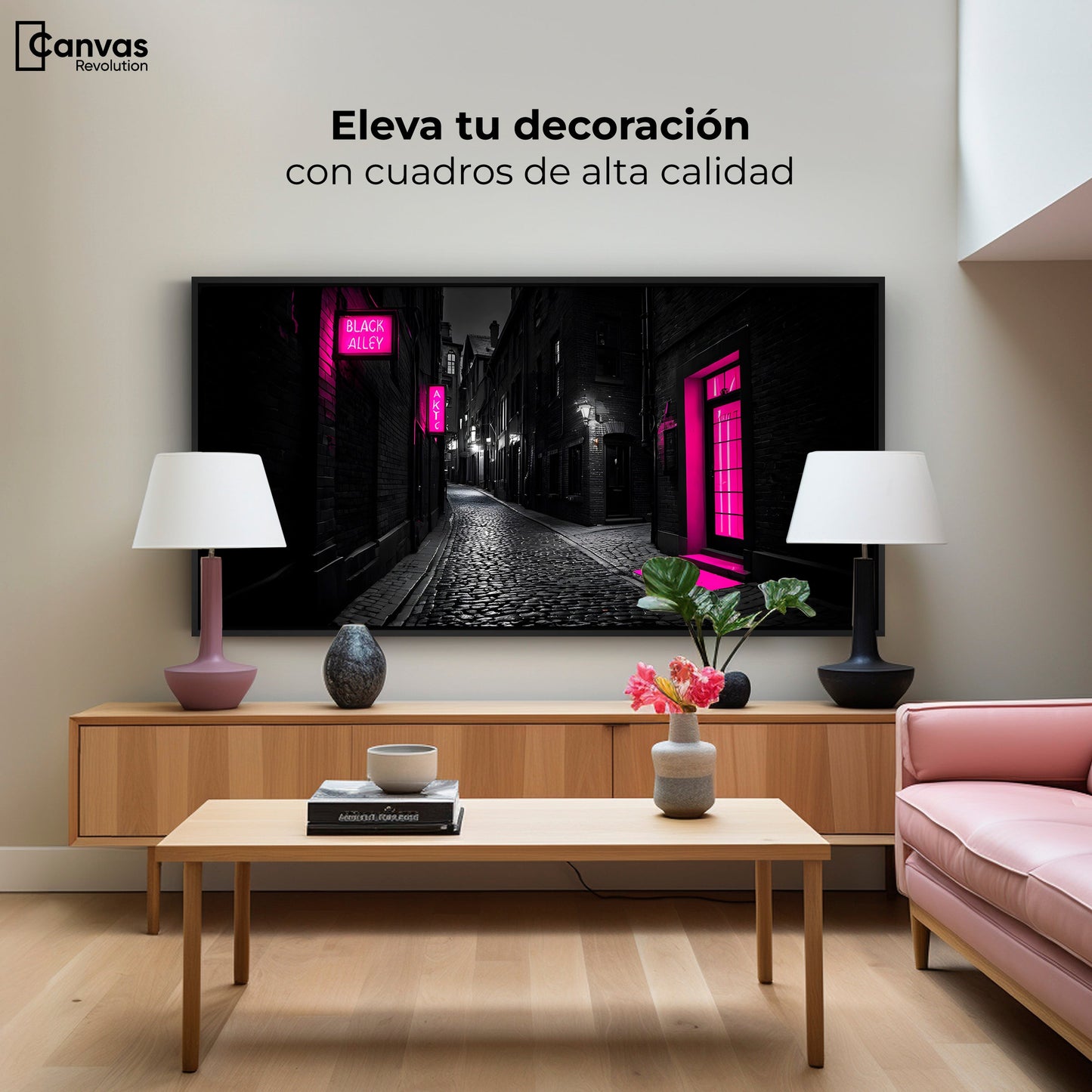 Cuadros Decorativos Canvas Revolution | Neon En La Noche | Montaje2