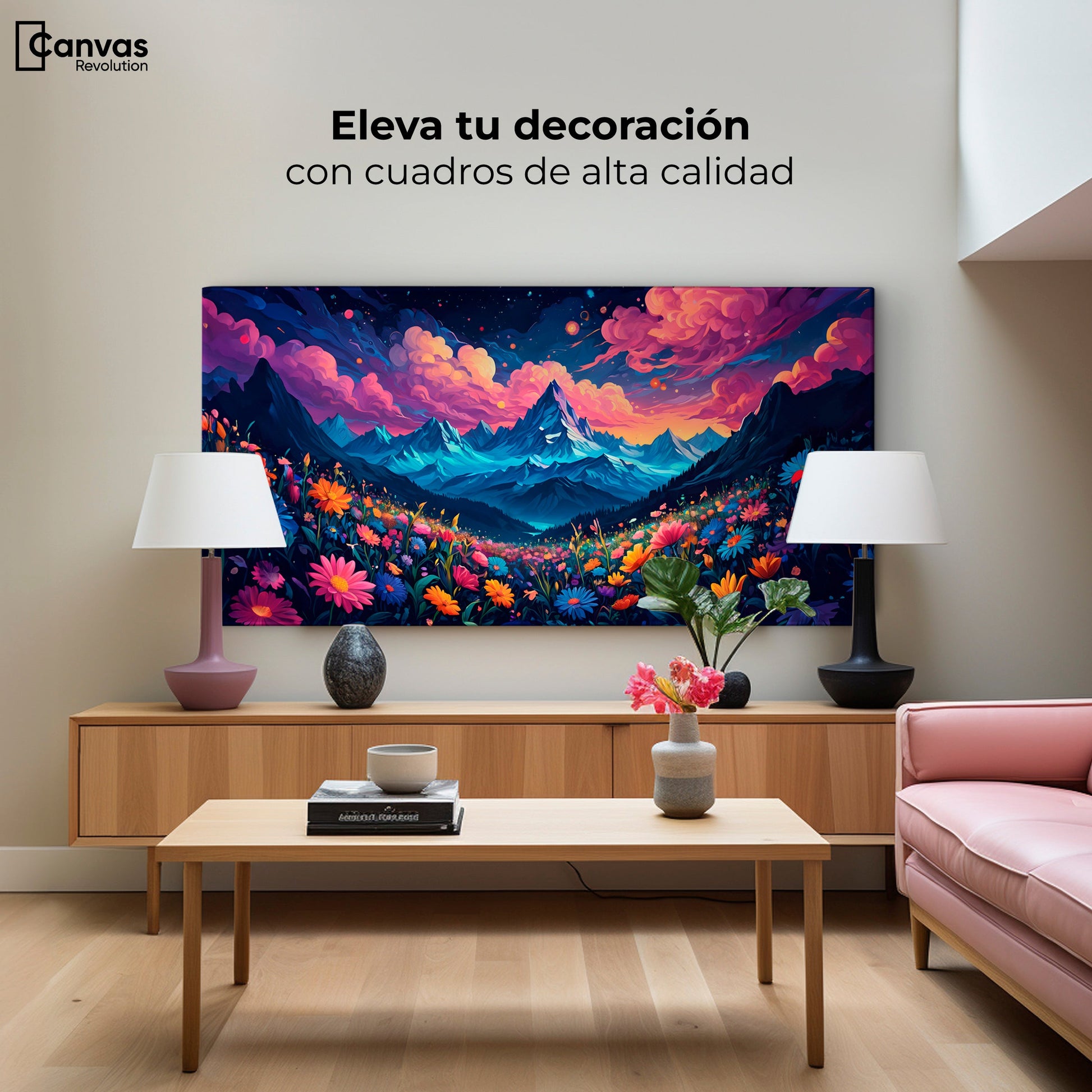 Cuadros Decorativos Canvas Revolution | Paisaje Colorido | Montaje2