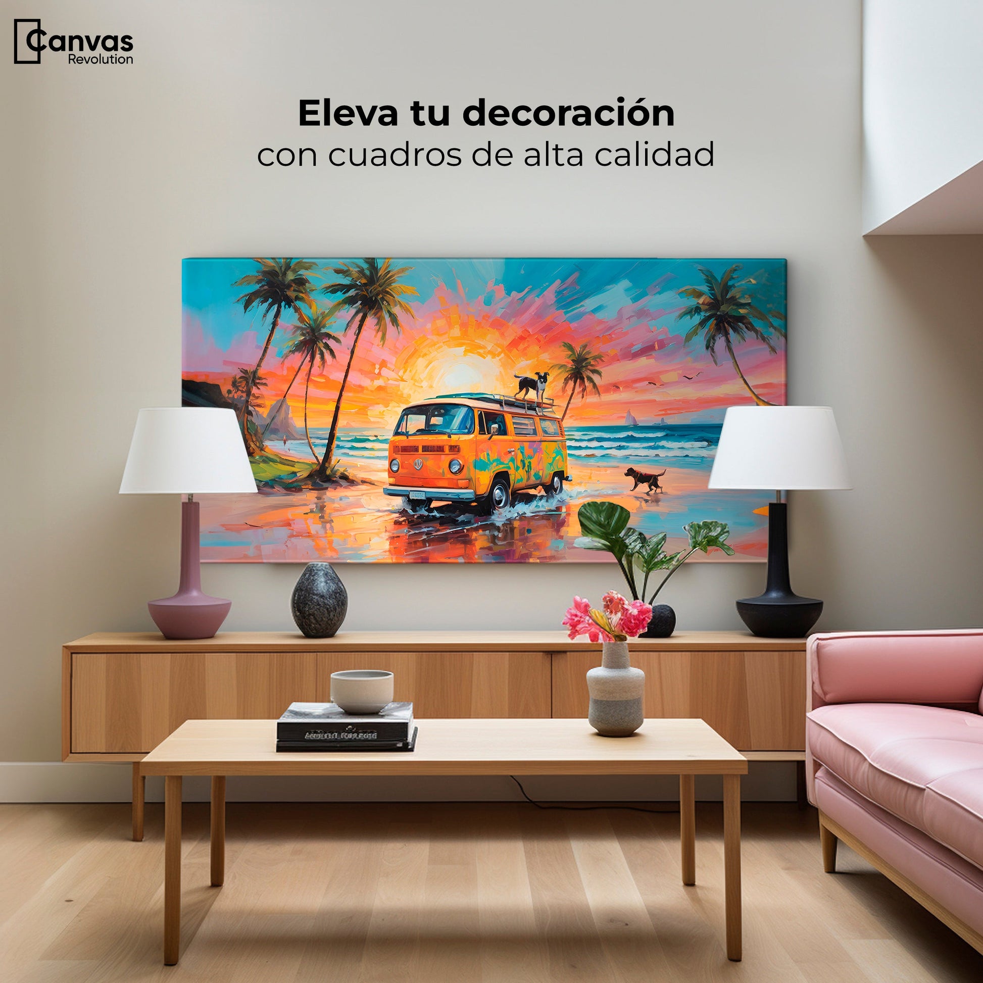 Cuadros Decorativos Canvas Revolution | Perros Playeros | Montaje2