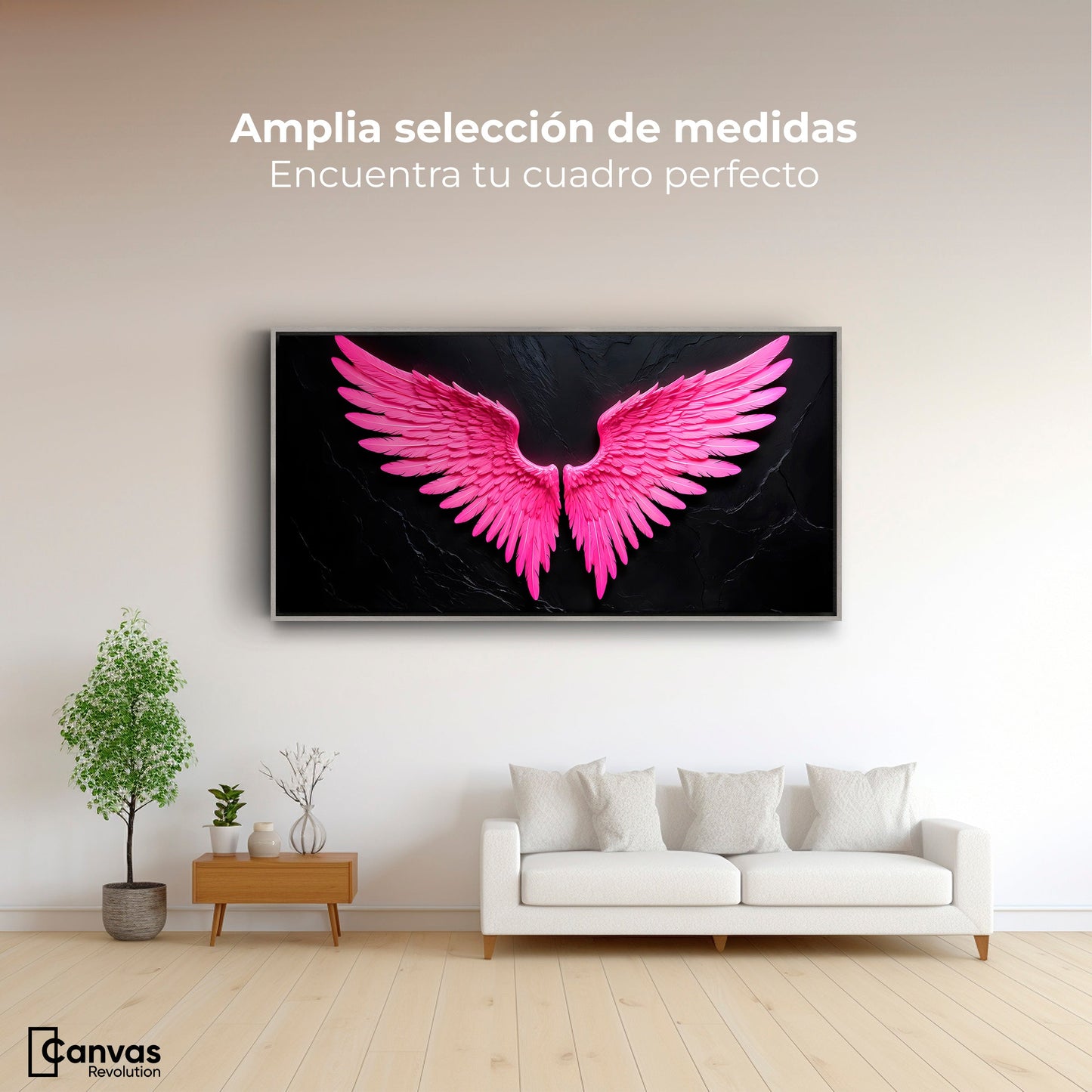 Cuadros Decorativos Canvas Revolution | Alas Angel Solar | Montaje3