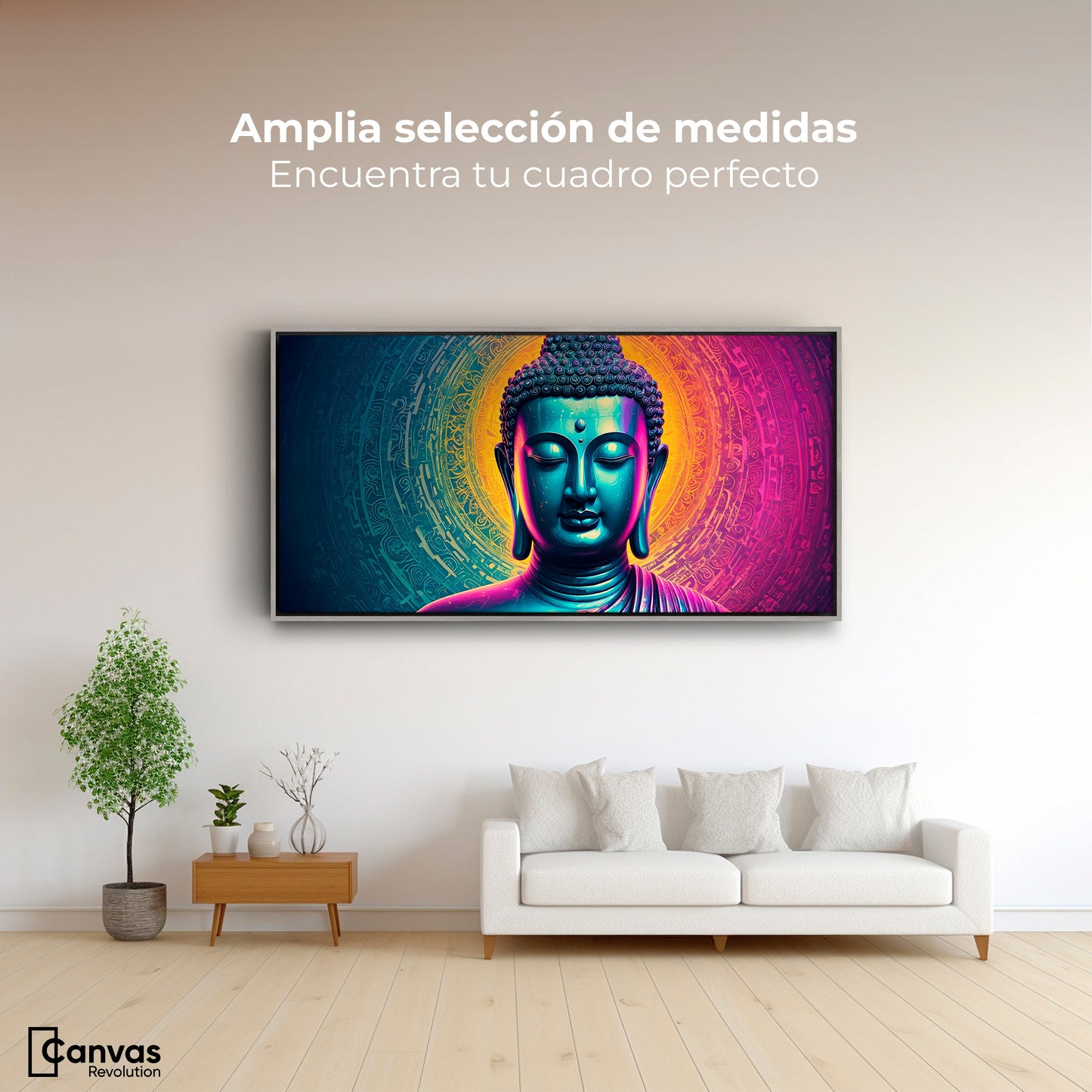 Cuadros Decorativos Canvas Revolution | Buda Sobre Universo | Montaje3