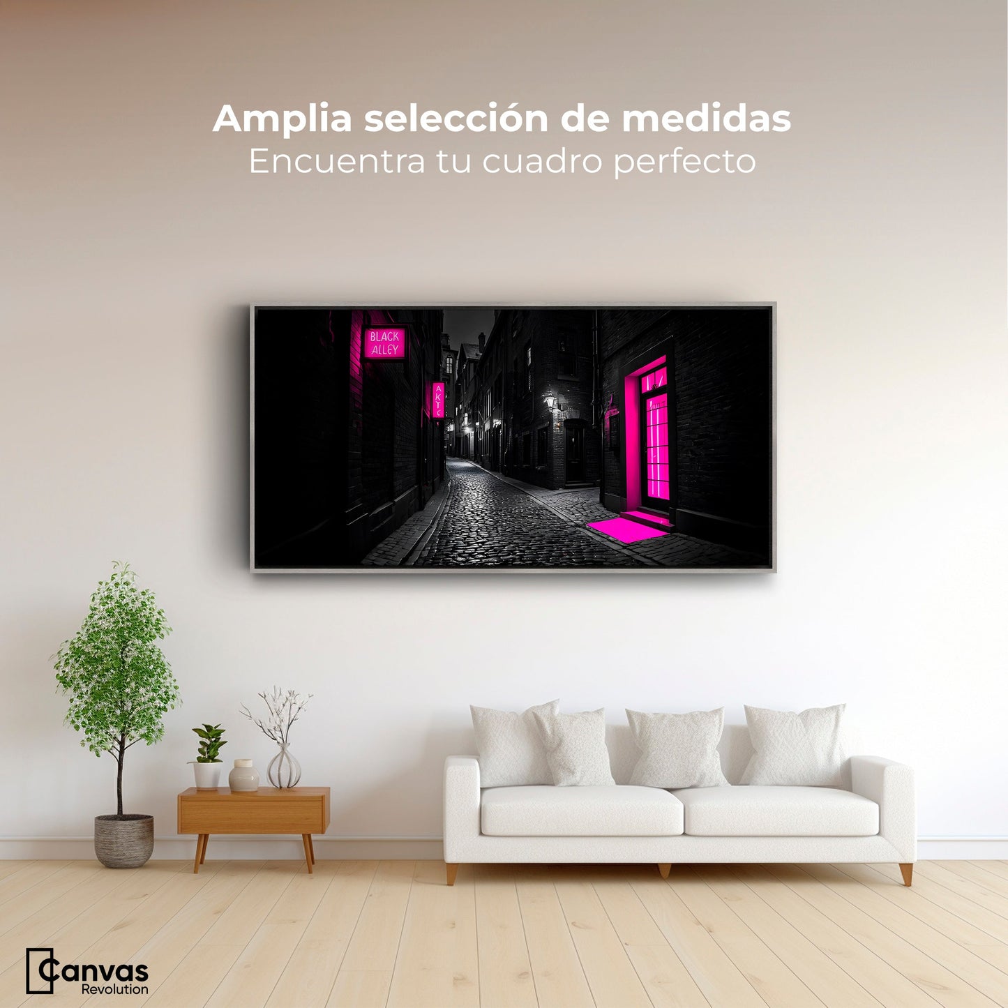 Cuadros Decorativos Canvas Revolution | Neon En La Noche | Montaje3