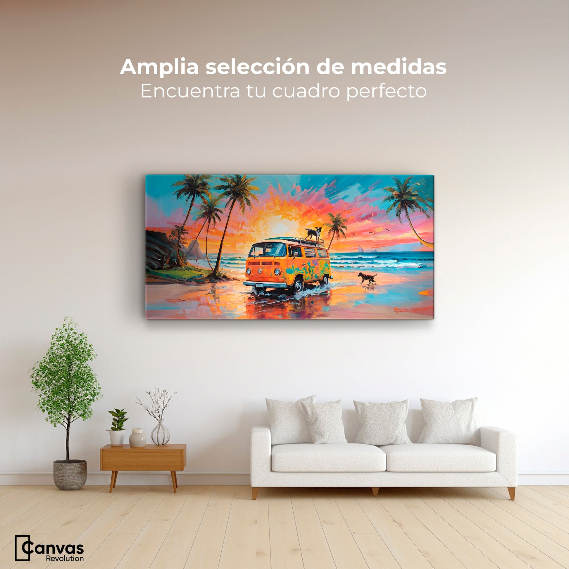 Cuadros Decorativos Canvas Revolution | Perros Playeros | Montaje3