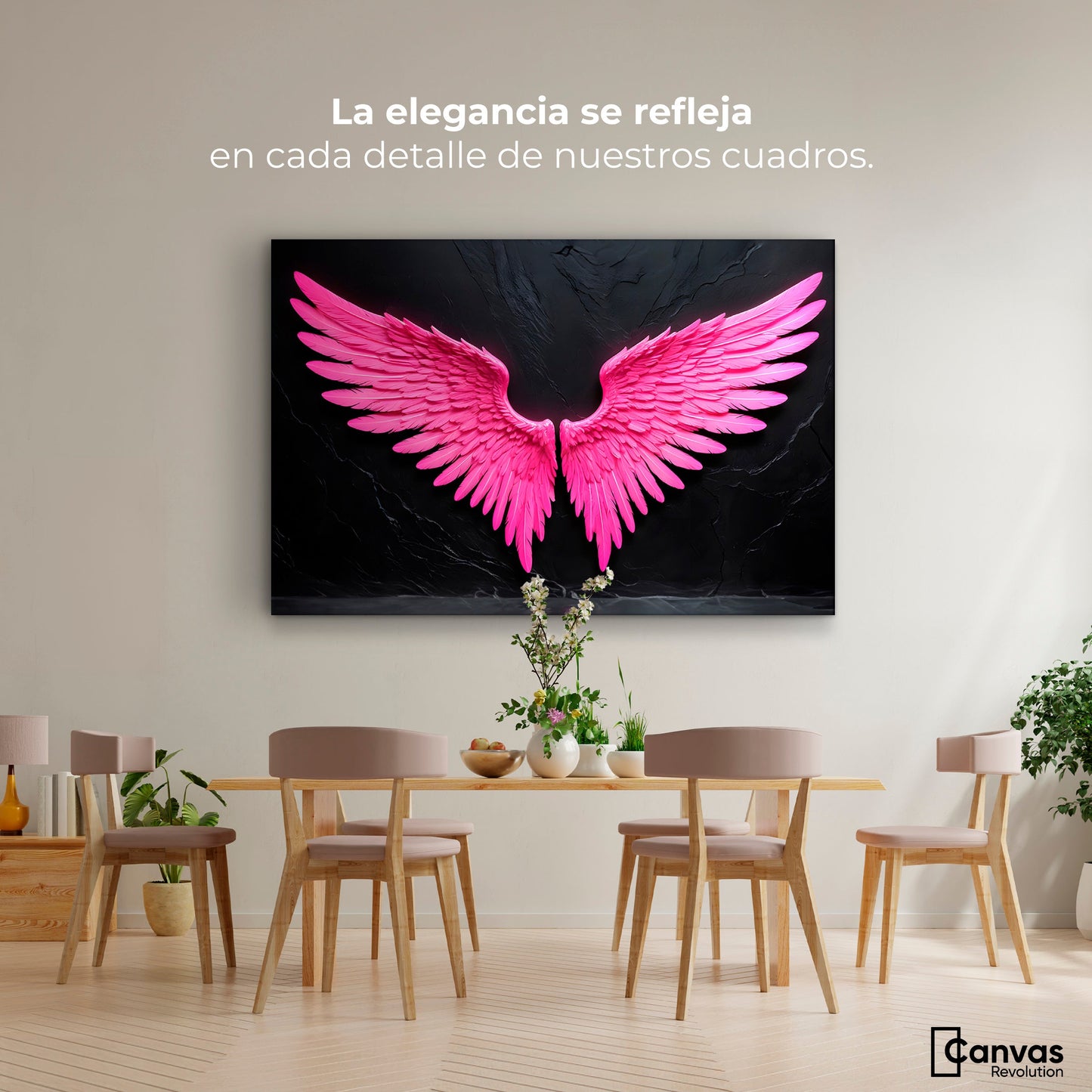 Cuadros Decorativos Canvas Revolution | Alas Angel Solar | Montaje4