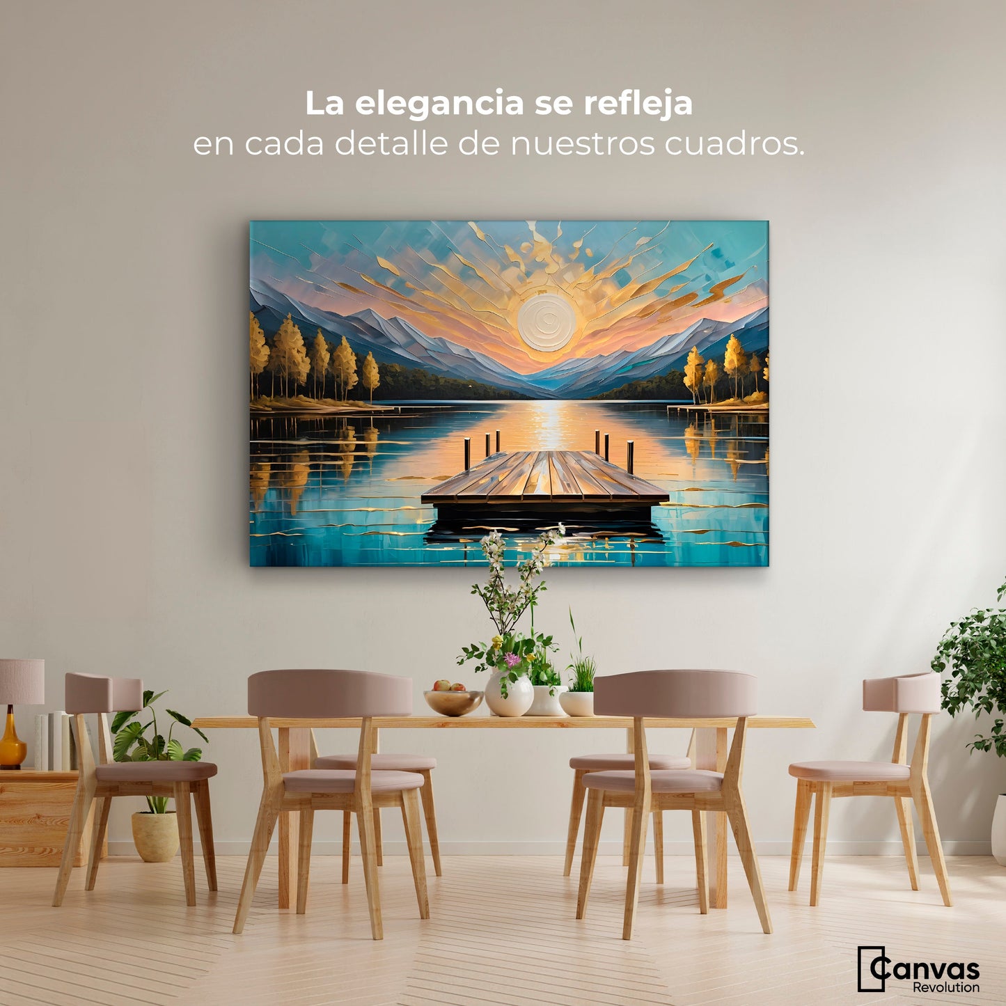 Cuadros Decorativos Canvas Revolution | Atardecer En Muelle | Montaje4