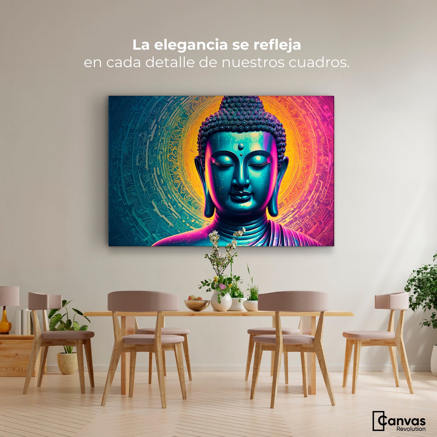 Cuadros Decorativos Canvas Revolution | Buda Sobre Universo | Montaje4