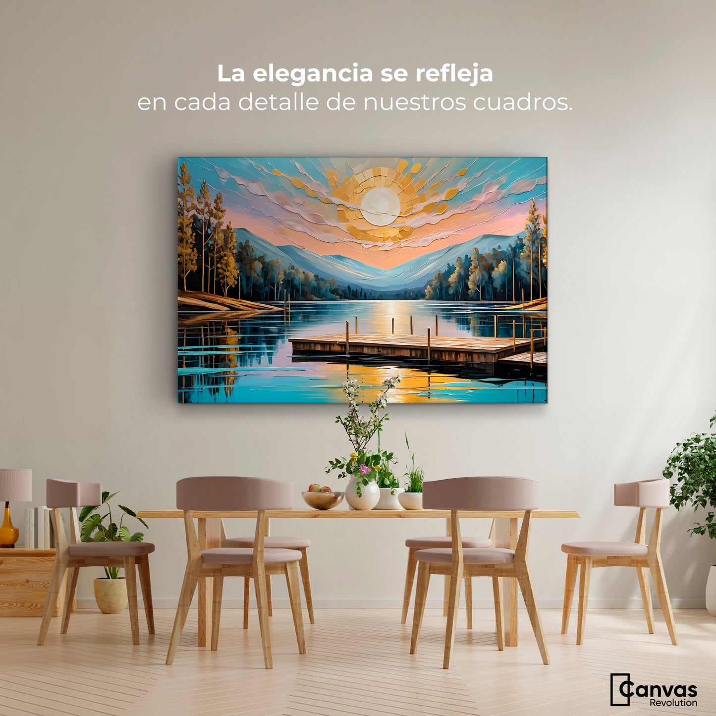 Cuadros Decorativos Canvas Revolution | Muelle Brillante | Montaje4