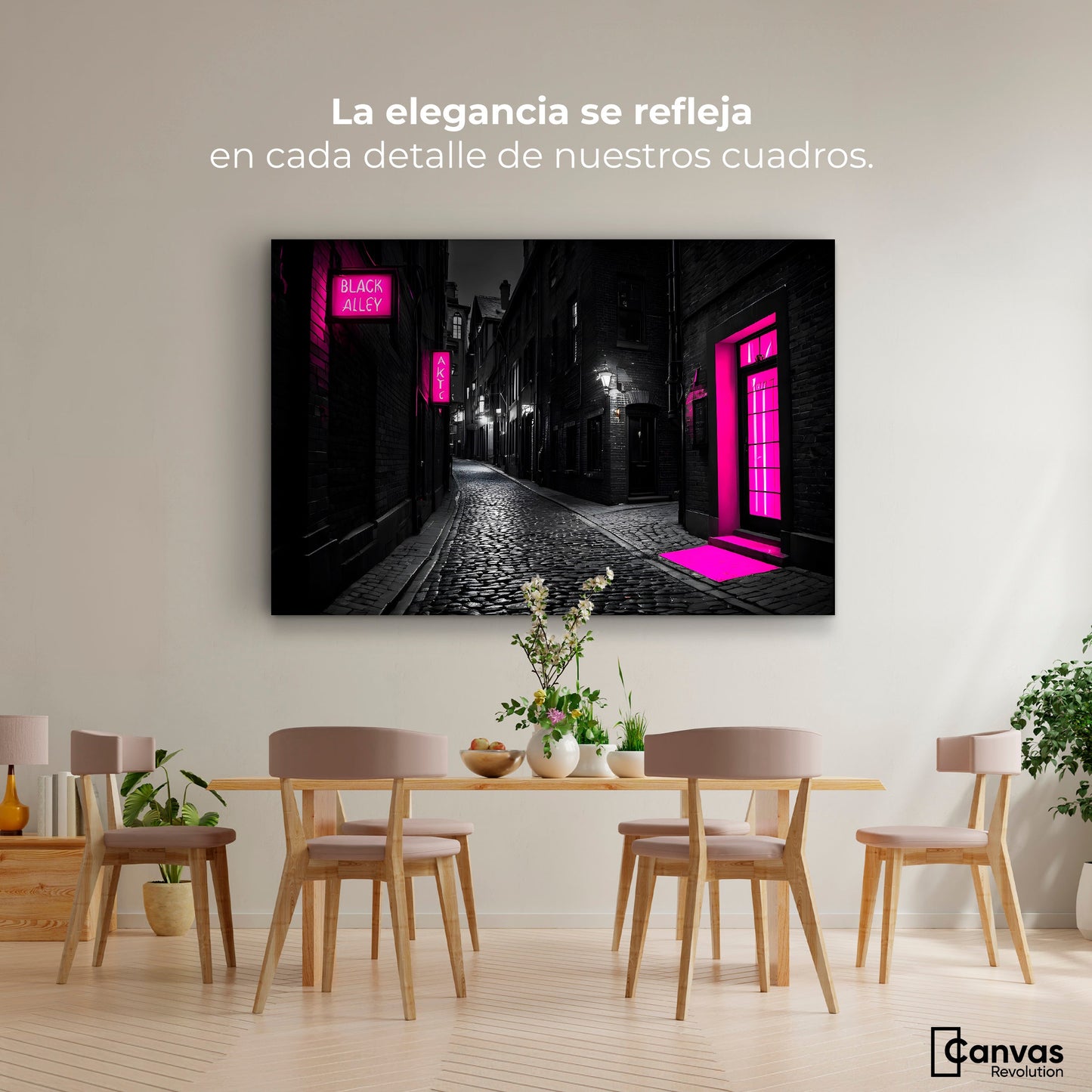 Cuadros Decorativos Canvas Revolution | Neon En La Noche | Montaje4