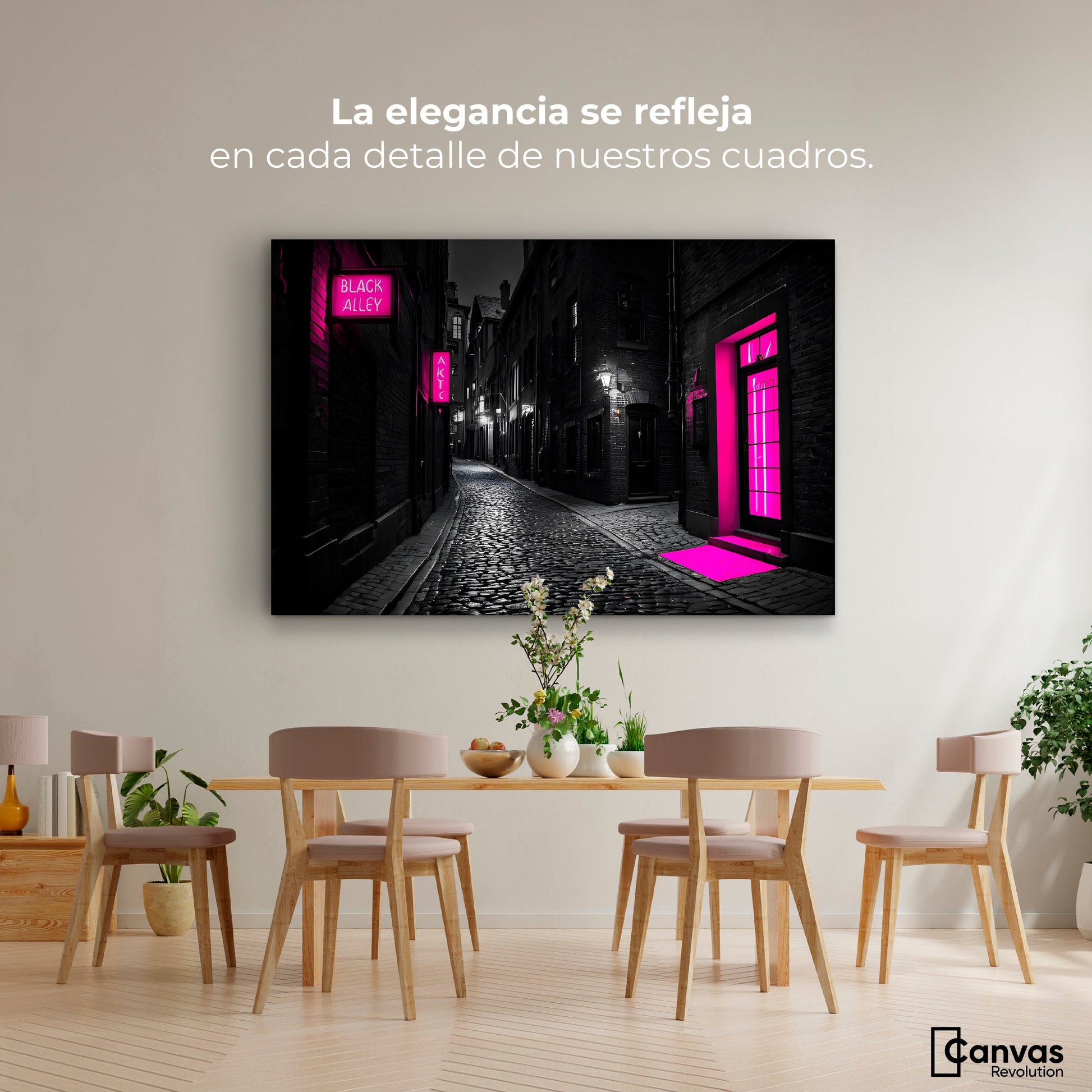 Cuadros Decorativos Canvas Revolution | Neon En La Noche | Montaje4