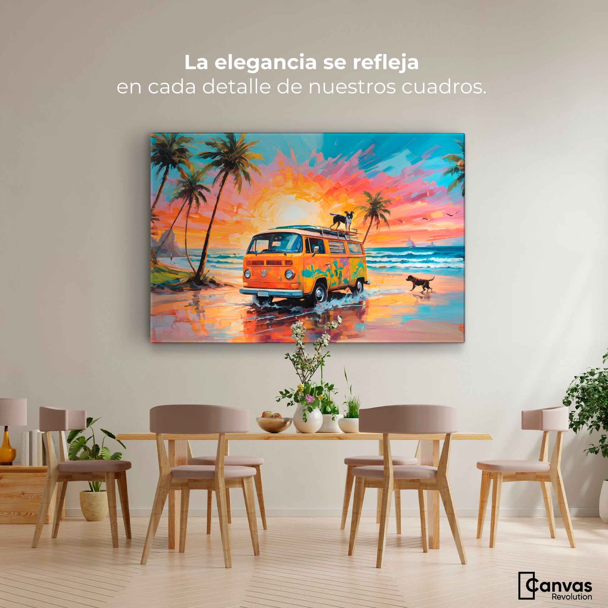 Cuadros Decorativos Canvas Revolution | Perros Playeros | Montaje4