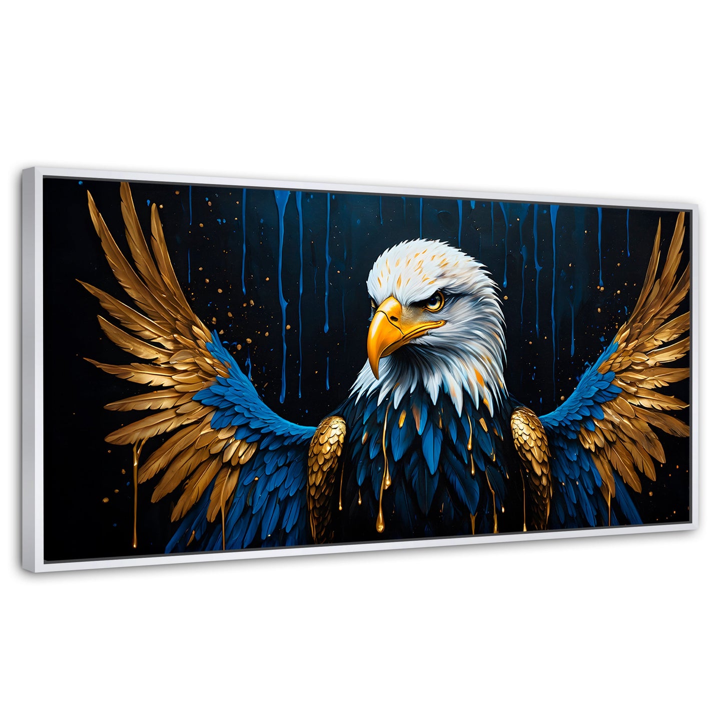 Cuadros Decorativos Canvas Revolution | Abrazo Majestuoso | Panoramico | Portada | Marco Dorado