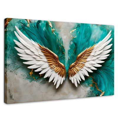 Cuadros Decorativos Canvas Revolution | Alas Angel Aqua | Rectangular | Portada | Marco SinMarco