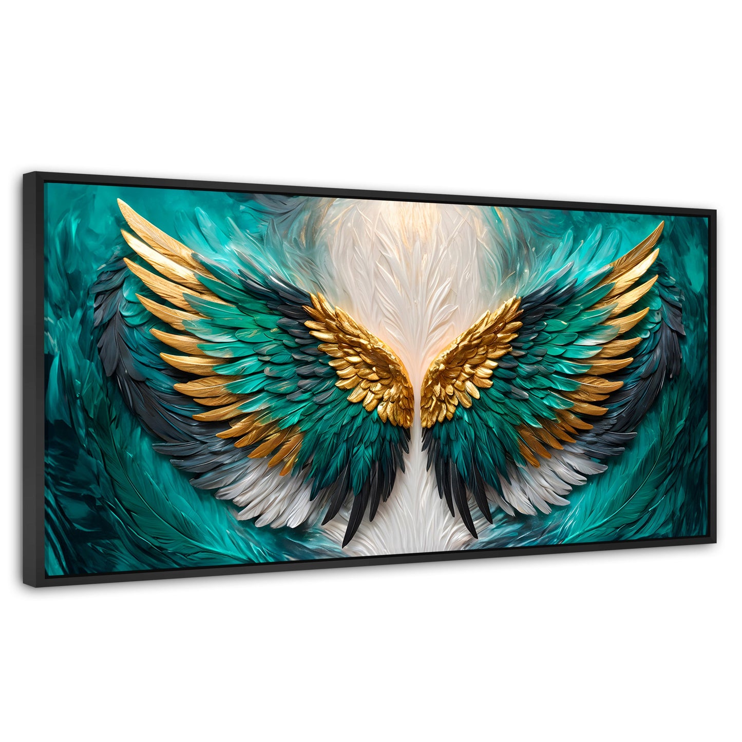 Cuadros Decorativos Canvas Revolution | Alas Angel Eternas | Panoramico | Portada | Marco Plateado