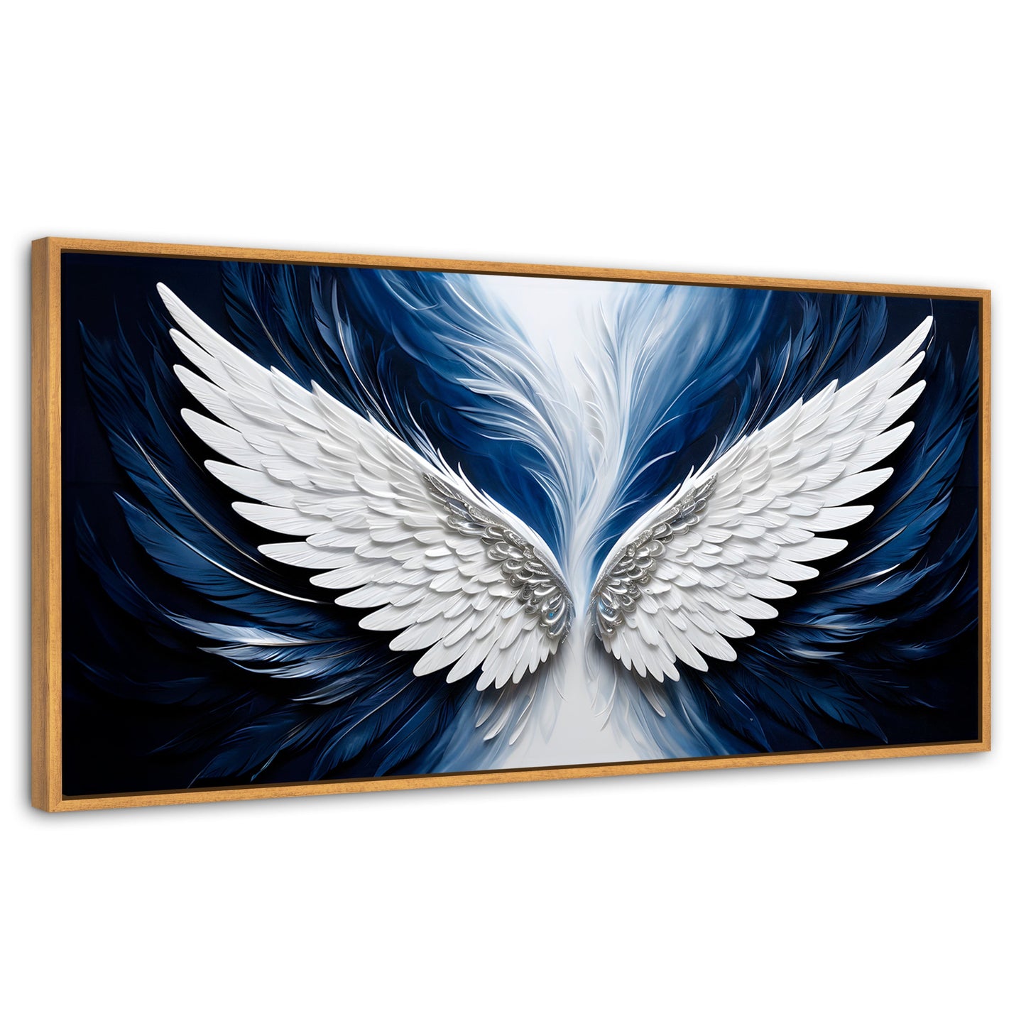 Cuadros Decorativos Canvas Revolution | Alas Angel Marina | Panoramico | Portada | Marco Negro