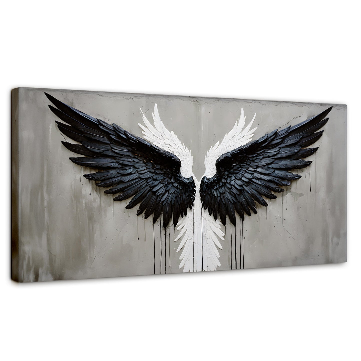 Cuadros Decorativos Canvas Revolution | Alas Angel Oscuro | Panoramico | Portada | Marco SinMarco