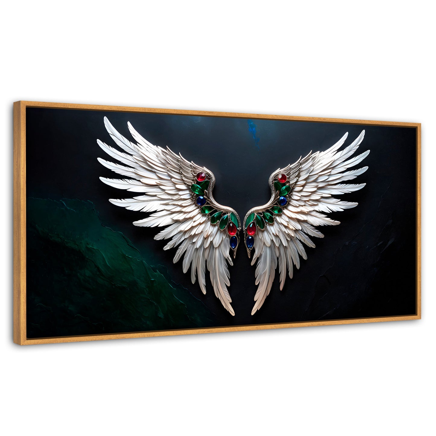 Cuadros Decorativos Canvas Revolution | Alas Angel Profundo | Panoramico | Portada | Marco Negro