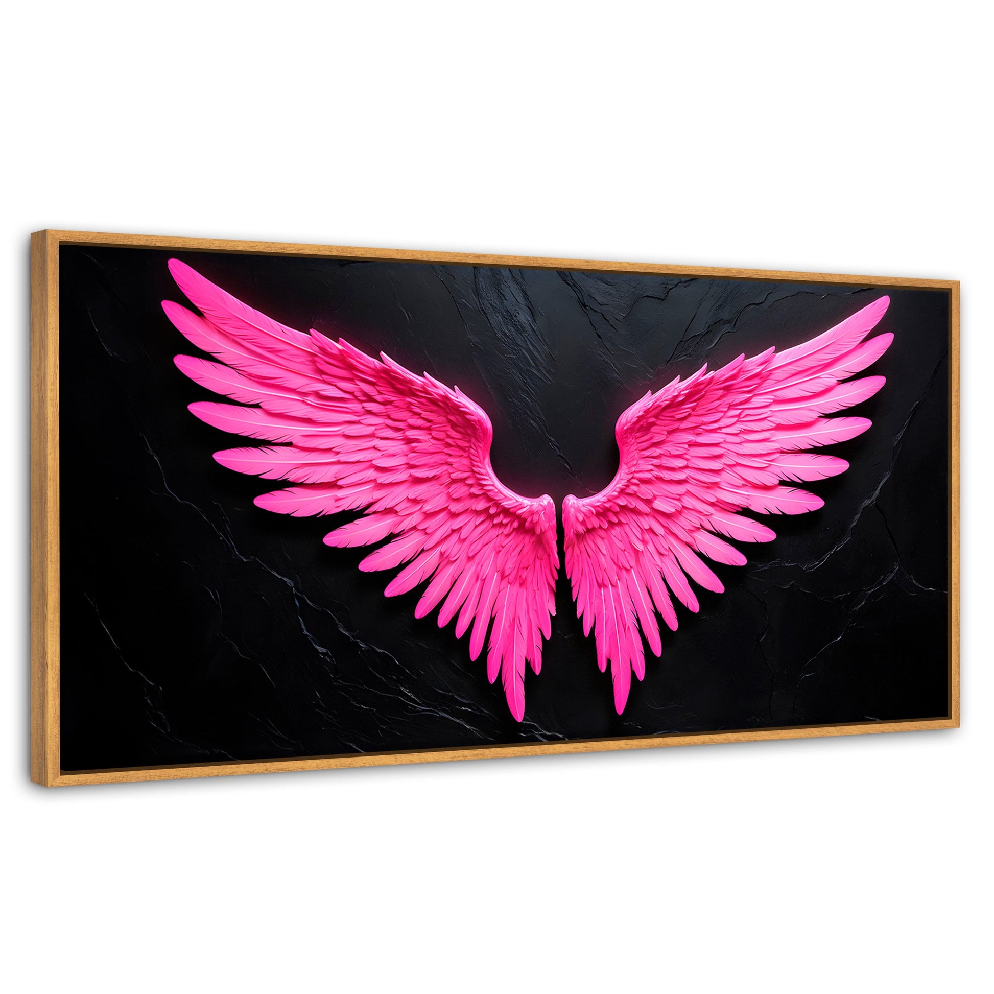 Cuadros Decorativos Canvas Revolution | Alas Angel Solar | Panoramico | Portada | Marco Negro