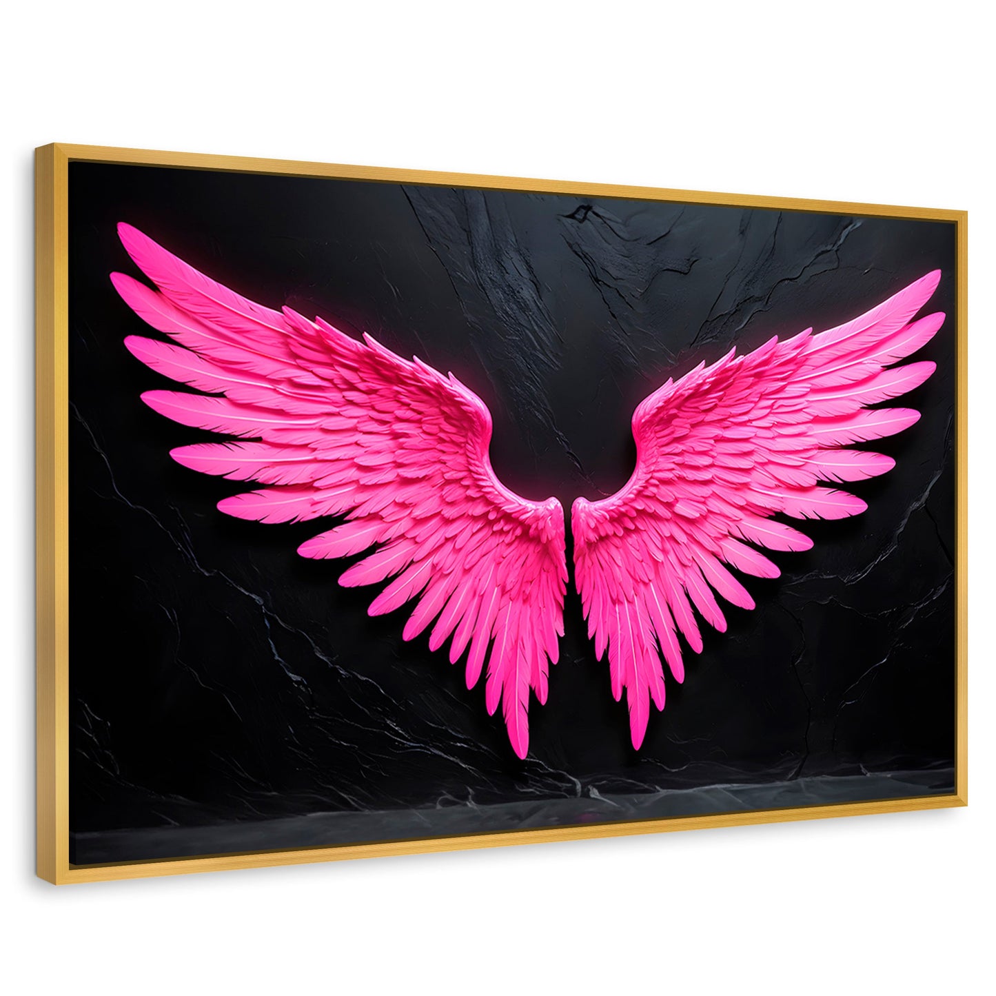 Cuadros Decorativos Canvas Revolution | Alas Angel Solar | Rectangular | Portada | Marco Dorado