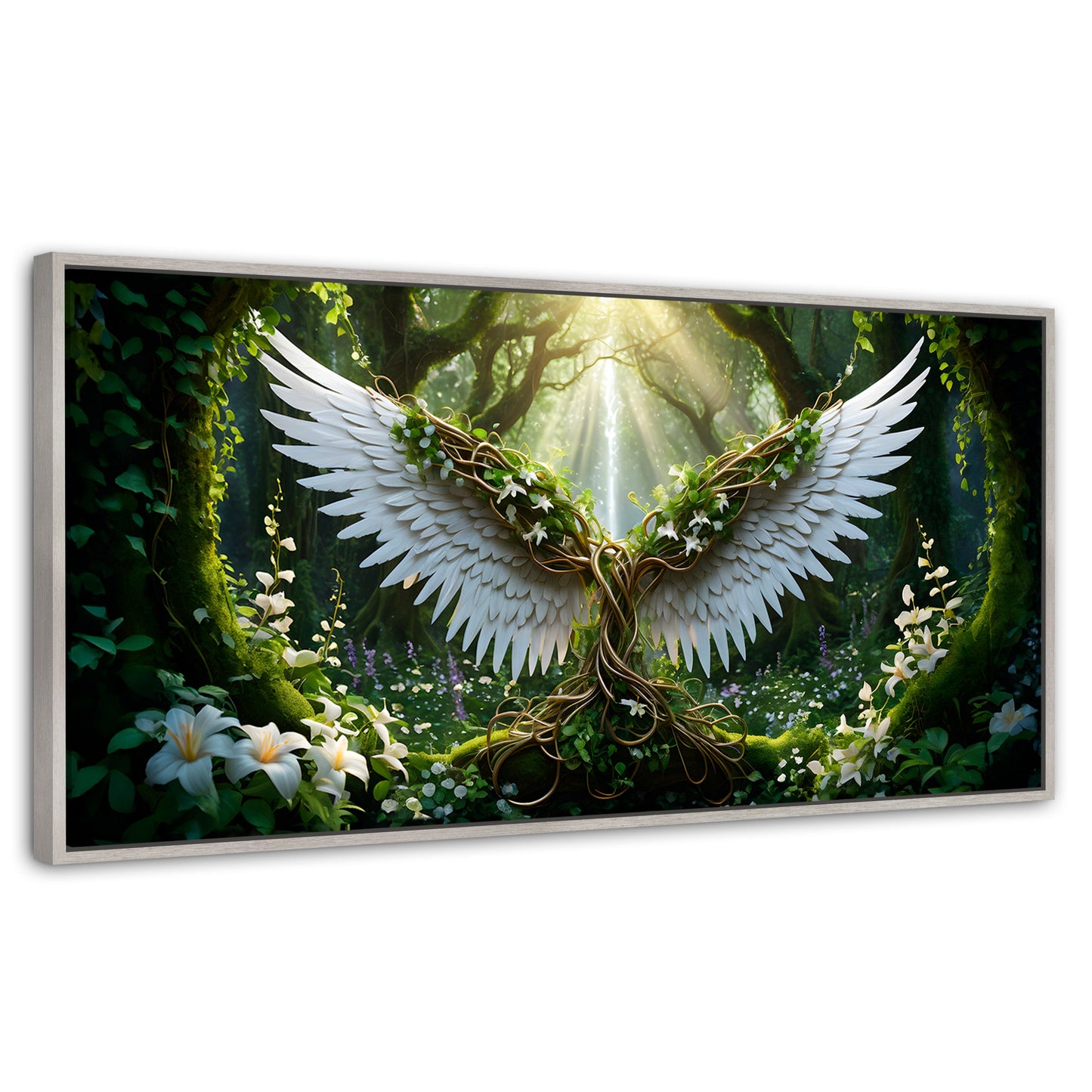 Cuadros Decorativos Canvas Revolution | Alas De La Jungla | Panoramico | Portada | Marco Blanco