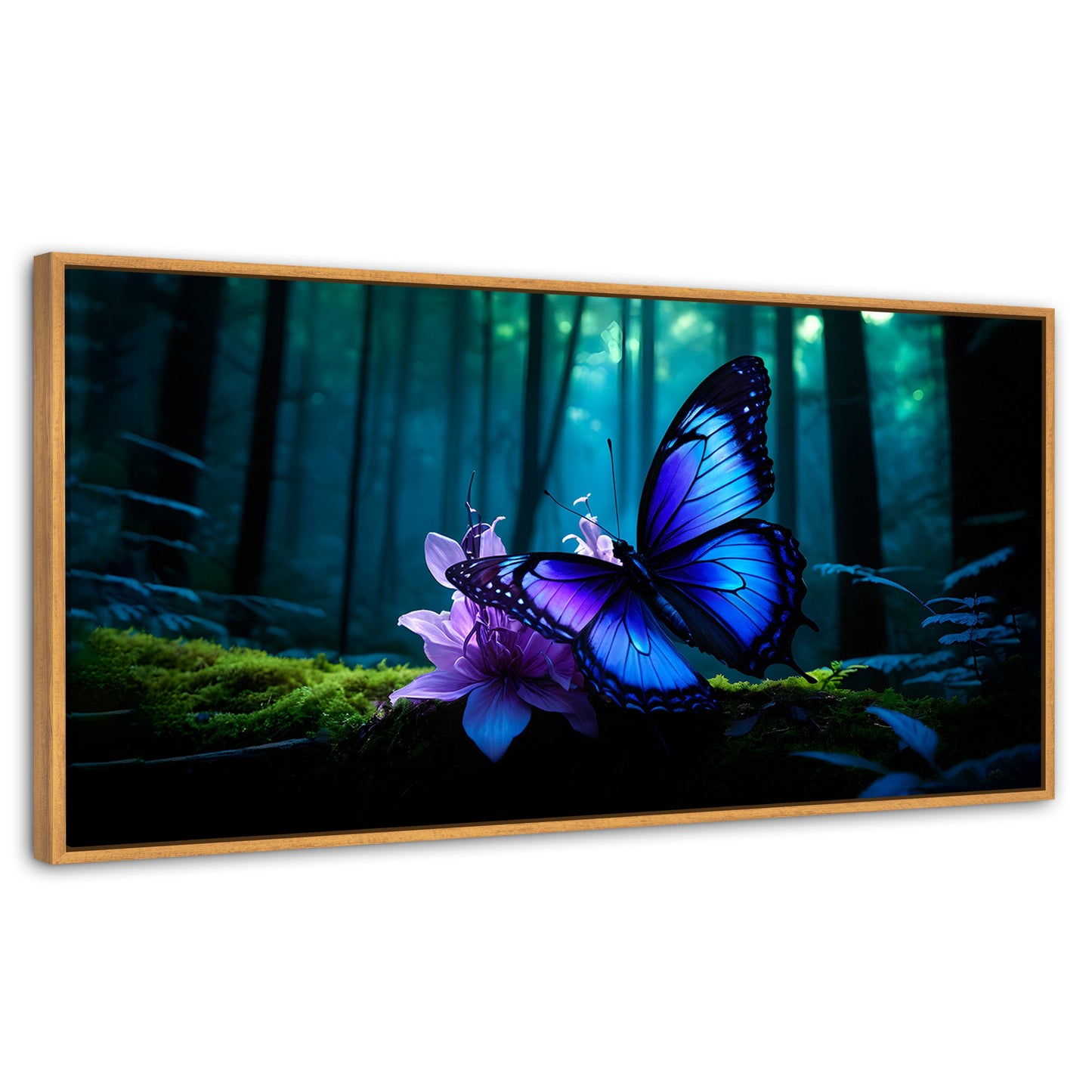 Cuadros Decorativos Canvas Revolution | Alas Entre Arboles | Panoramico | Portada | Marco Negro