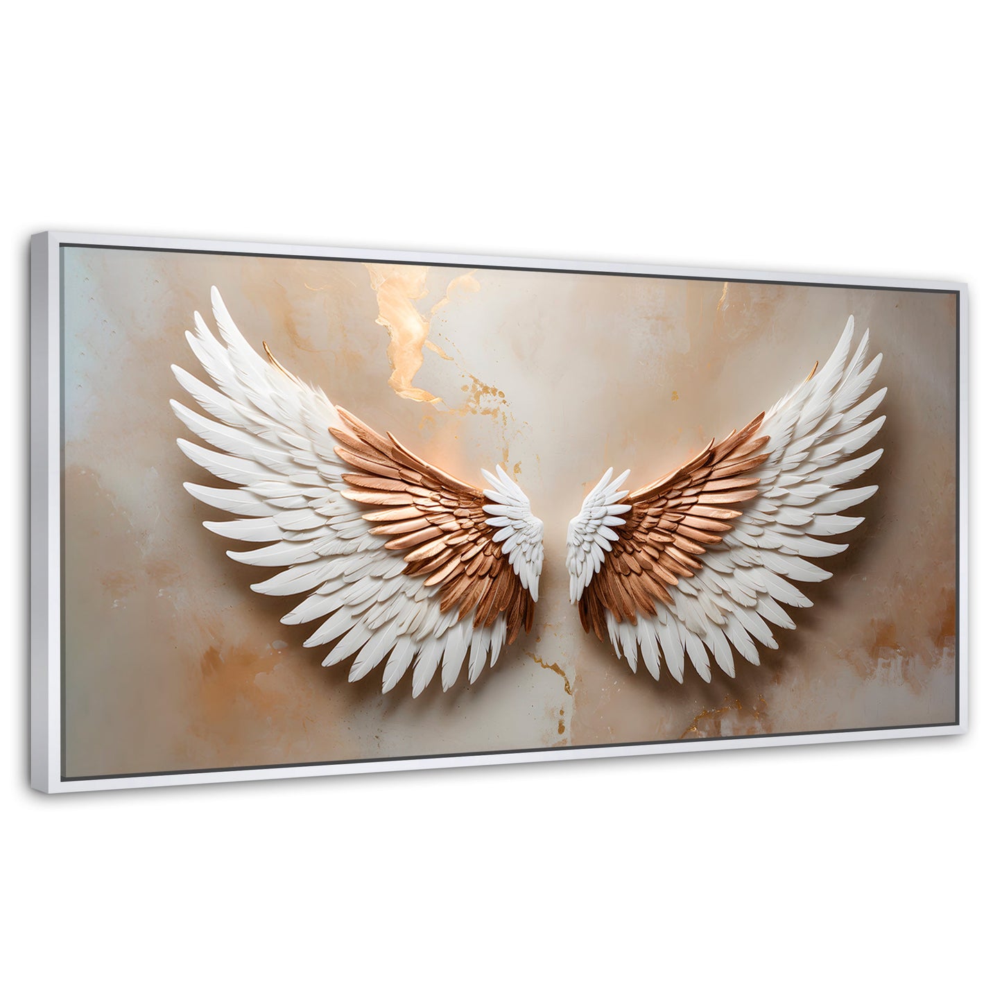 Cuadros Decorativos Canvas Revolution | Alas Espiritu Sol | Panoramico | Portada | Marco Dorado