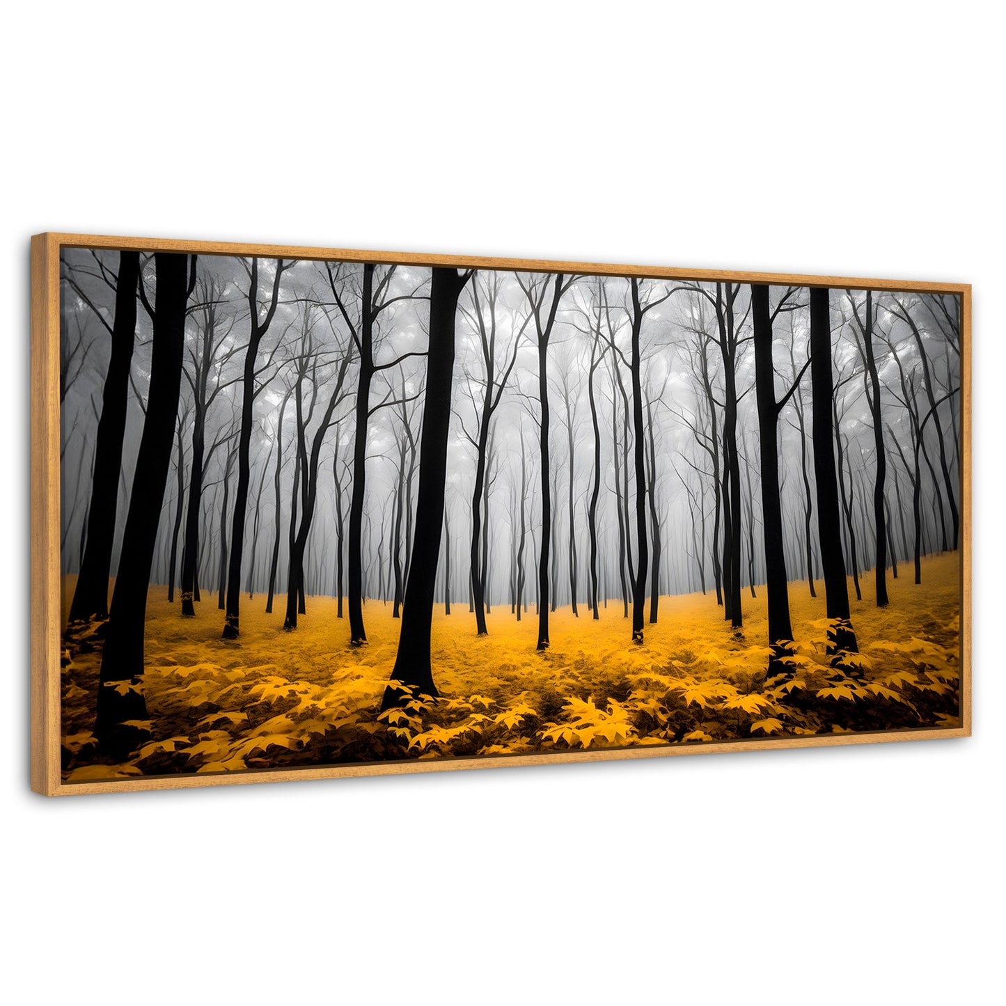 Cuadros Decorativos Canvas Revolution | Amarillo Natural | Panoramico | Portada | Marco Negro