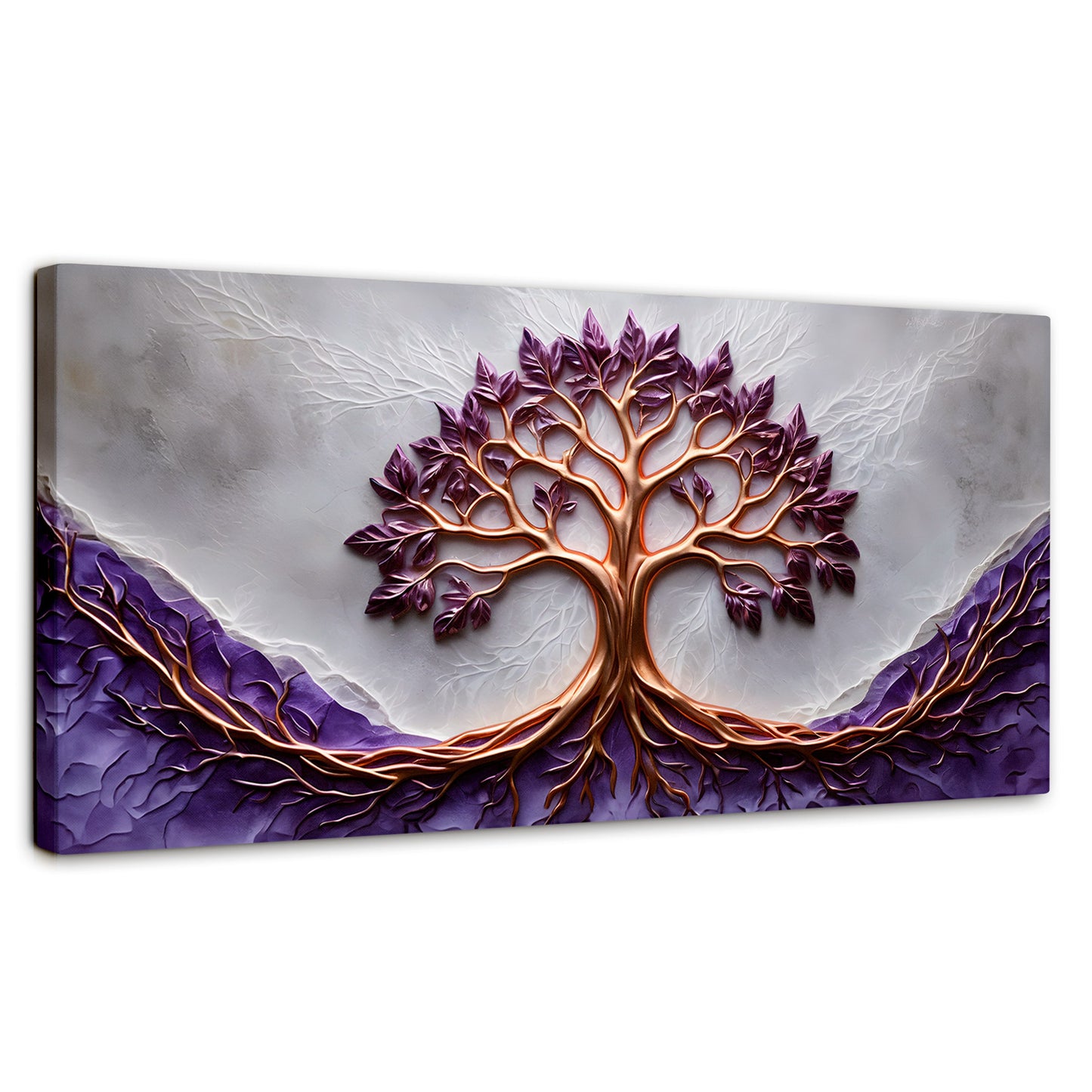 Cuadros Decorativos Canvas Revolution | Arbol Vida Lavanda | Panoramico | Portada | Marco SinMarco