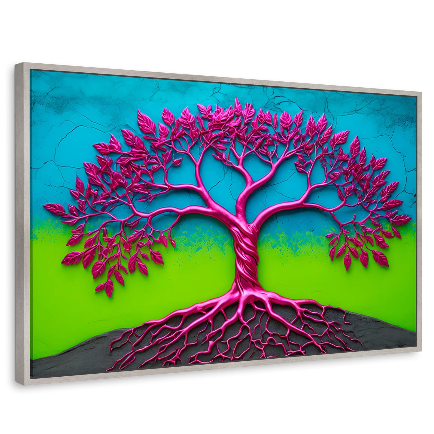 Cuadros Decorativos Canvas Revolution | Arbol Vida Mistico | Rectangular | Portada | Marco Plateado
