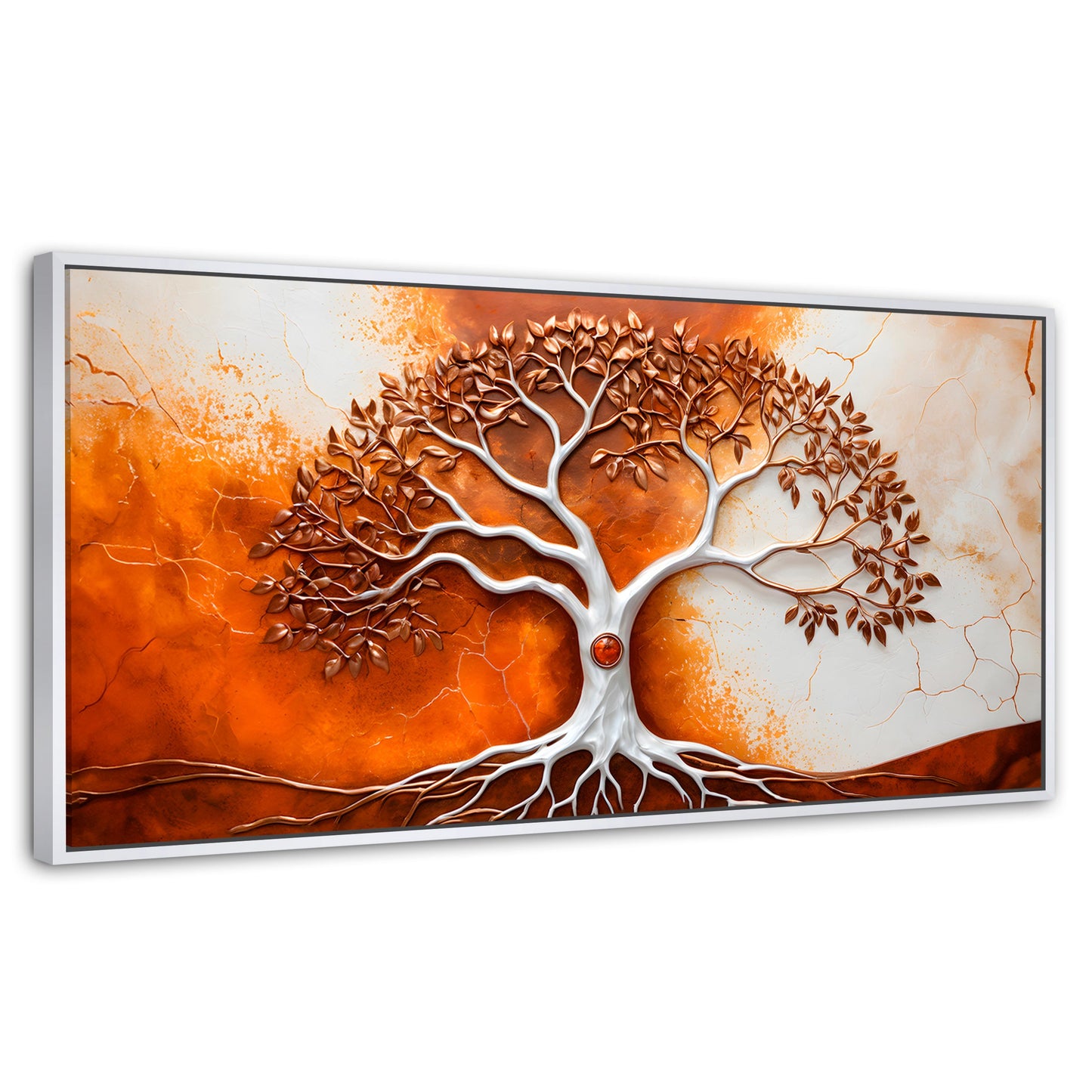 Cuadros Decorativos Canvas Revolution | Arbol Vida Tierra | Panoramico | Portada | Marco Dorado